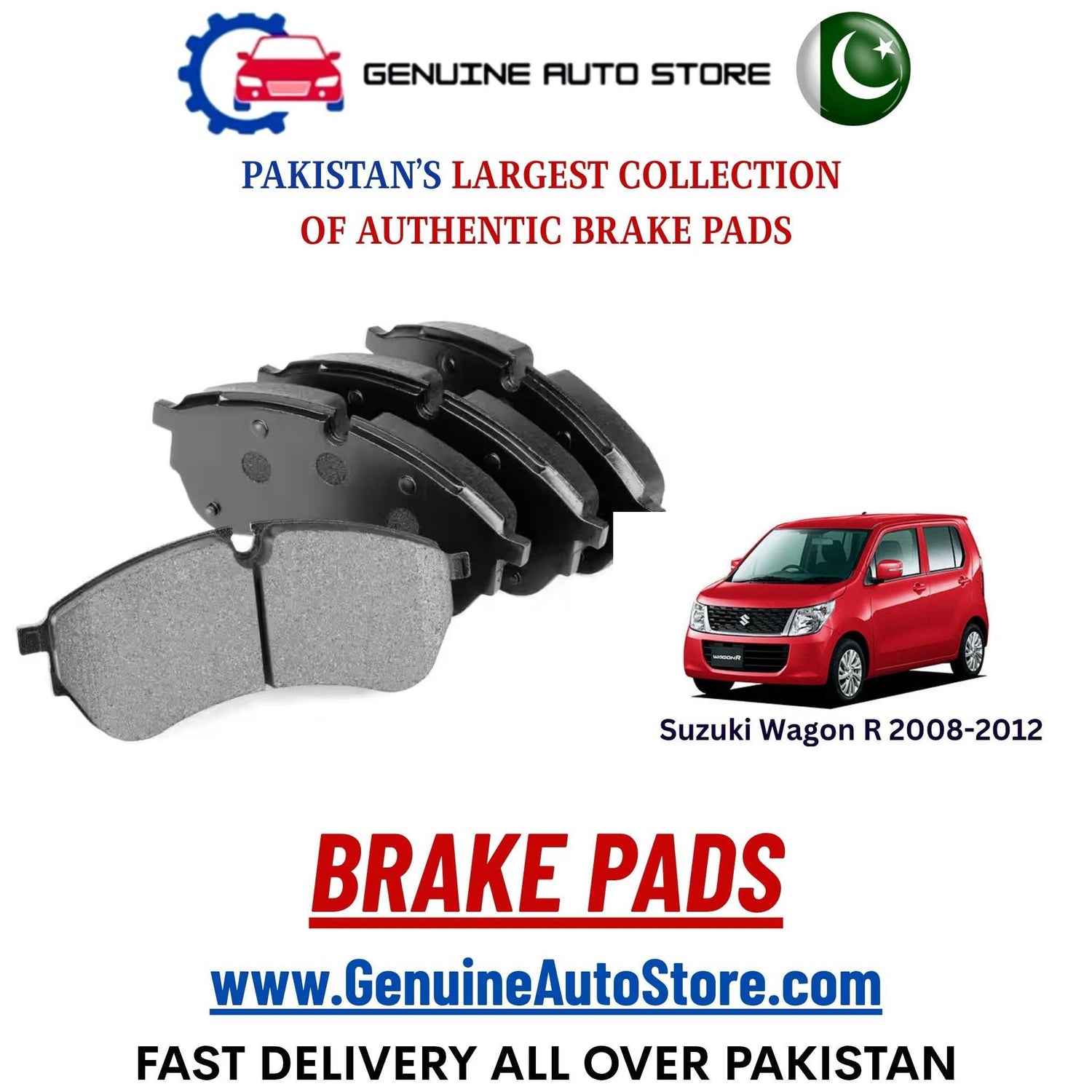 Genuine Suzuki Wagon R 2008–2012 Brake Pads in Pakistan – Genuine Auto Store
