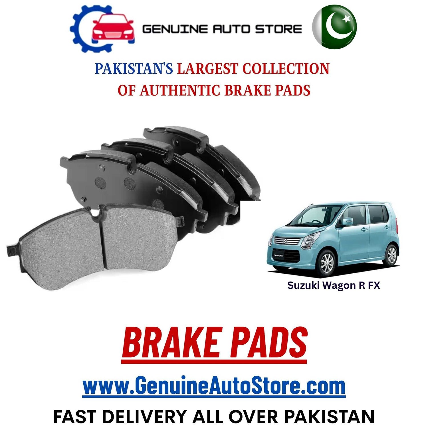 Genuine Suzuki Wagon R FX Brake Pads in Pakistan – Genuine Auto Store