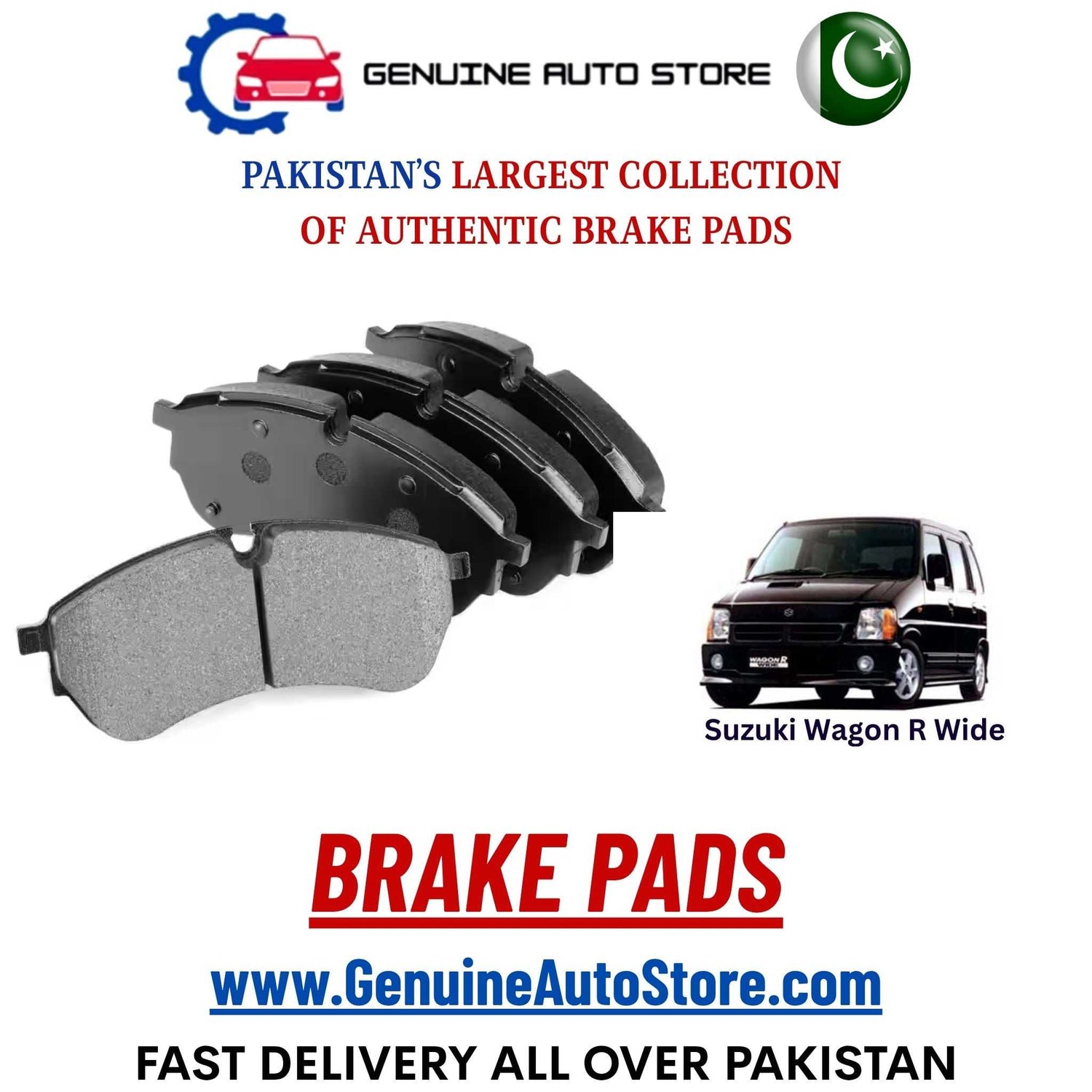 Genuine Suzuki Wagon R Wide Brake Pads in Pakistan – Genuine Auto Store