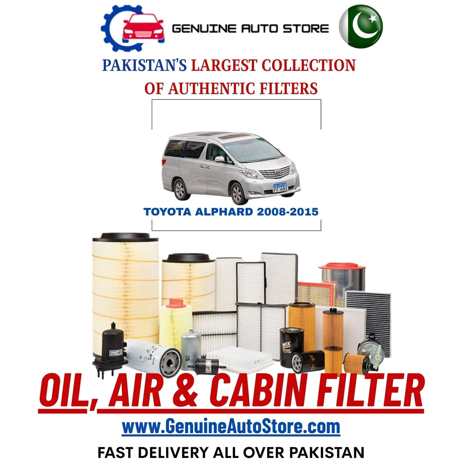 Genuine TOYOTA ALPHARD 2008–2015 Filters in Pakistan – Genuine Auto Store