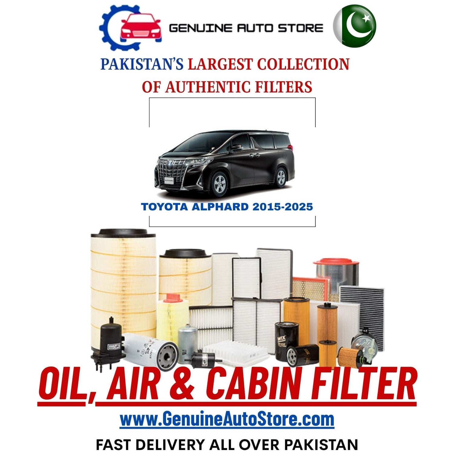 Genuine TOYOTA ALPHARD 2015–2025 Filters in Pakistan – Genuine Auto Store