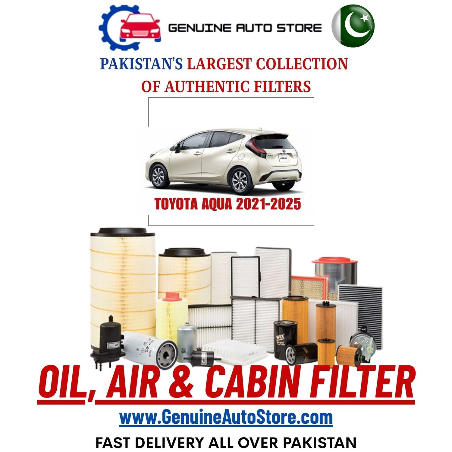 Genuine TOYOTA AQUA 2021–2025 Filters in Pakistan – Genuine Auto Store