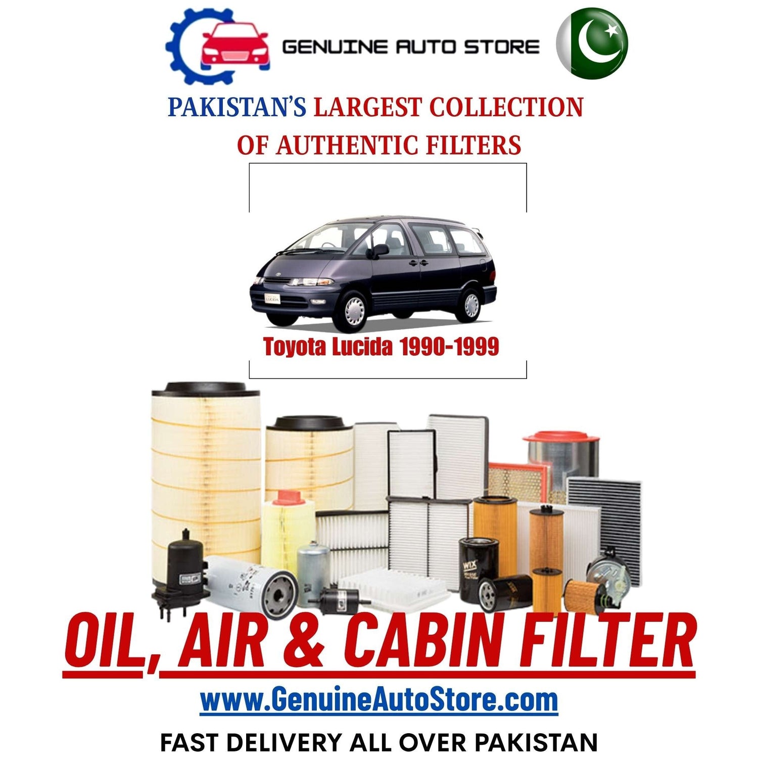 Genuine TOYOTA LUCIDA 1990–1999 Filters in Pakistan – Genuine Auto Store