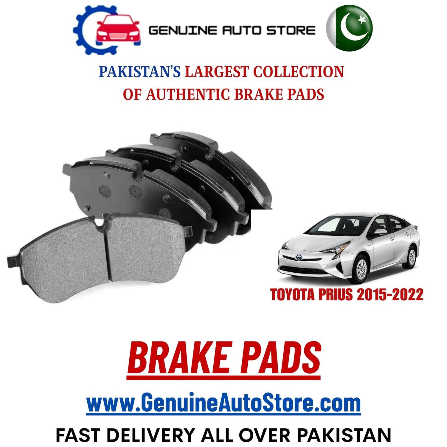 Genuine TOYOTA PRIUS 2015–2022 Brake Pads in Pakistan – Genuine Auto Store