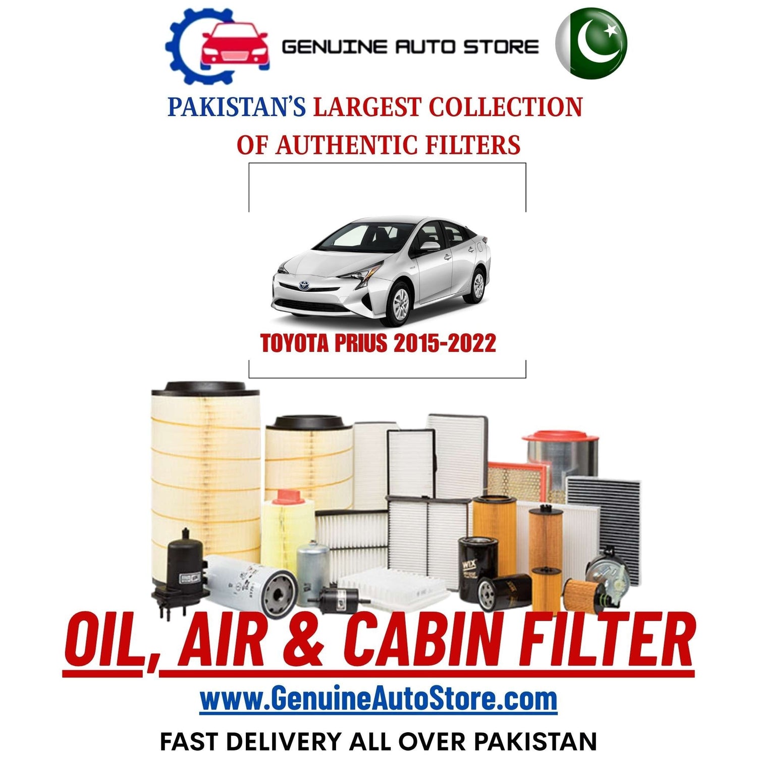 Genuine TOYOTA PRIUS 2015–2022 Filters in Pakistan – Genuine Auto Store