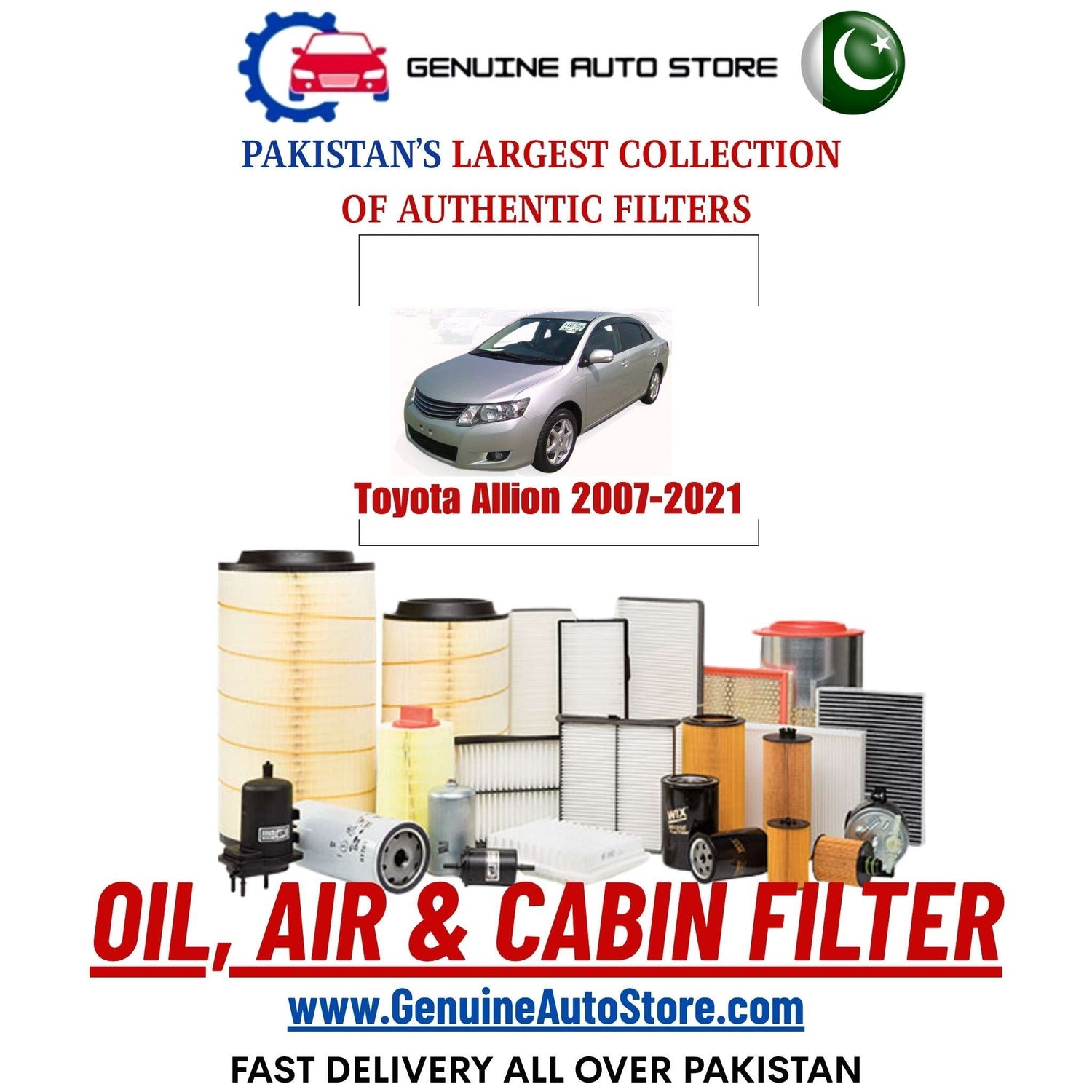 Genuine Toyota Allion 2007–2021 Filters in Pakistan – Genuine Auto Store