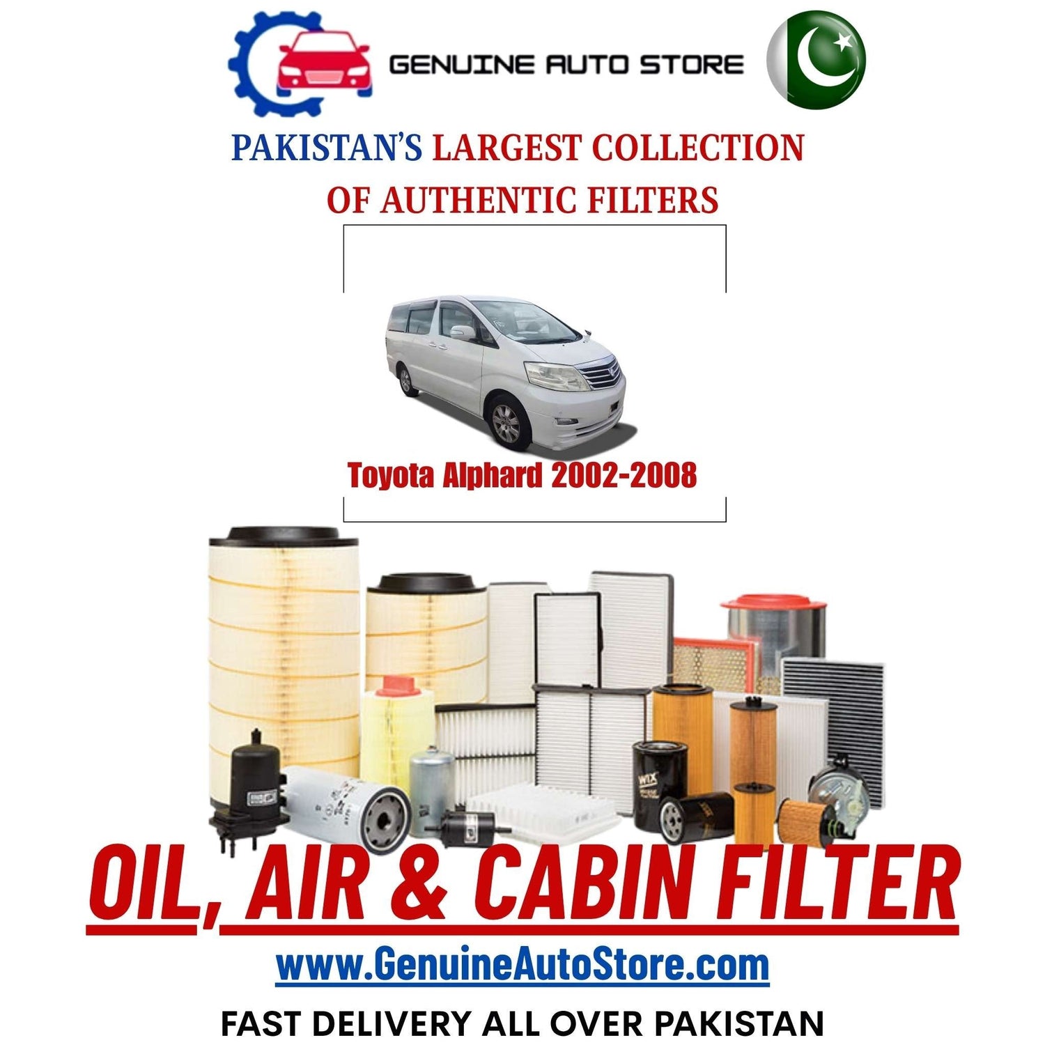 Genuine Toyota Alphard 2002–2008 Filters in Pakistan – Genuine Auto Store