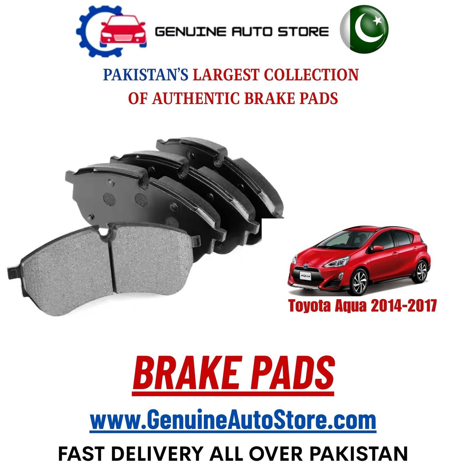 Genuine Toyota Aqua 2014–2017 Brake Pads in Pakistan – Genuine Auto Store