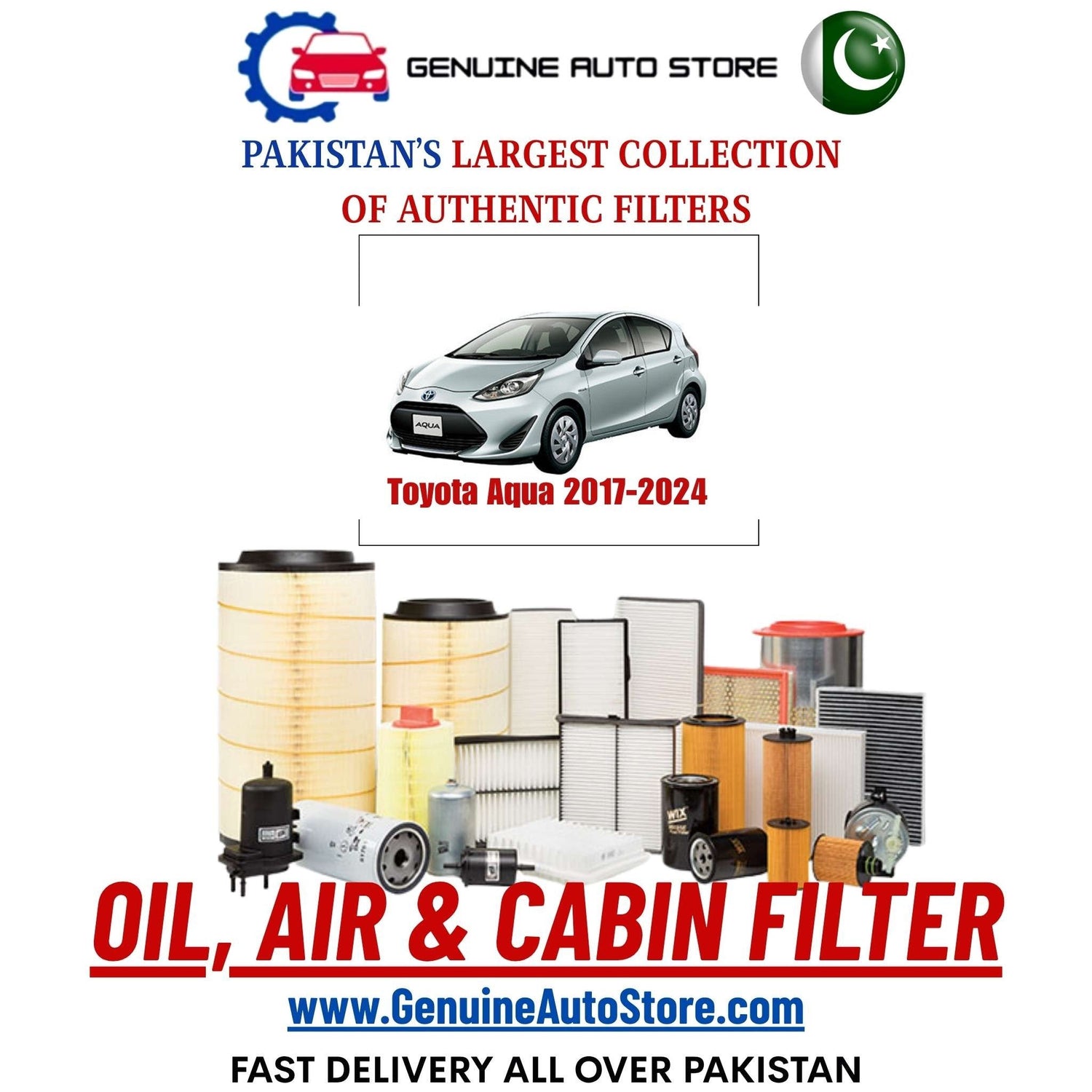Genuine Toyota Aqua 2017–2024 Filters in Pakistan – Genuine Auto Store
