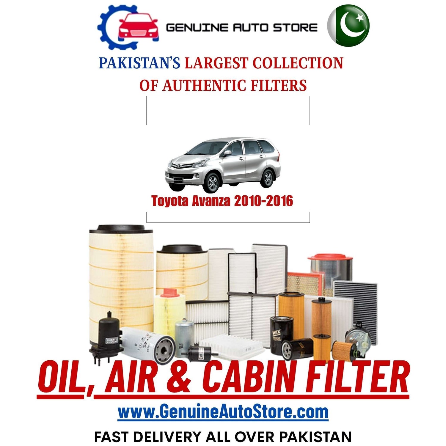 Genuine Toyota Avanza 2010–2016 Filters in Pakistan – Genuine Auto Store