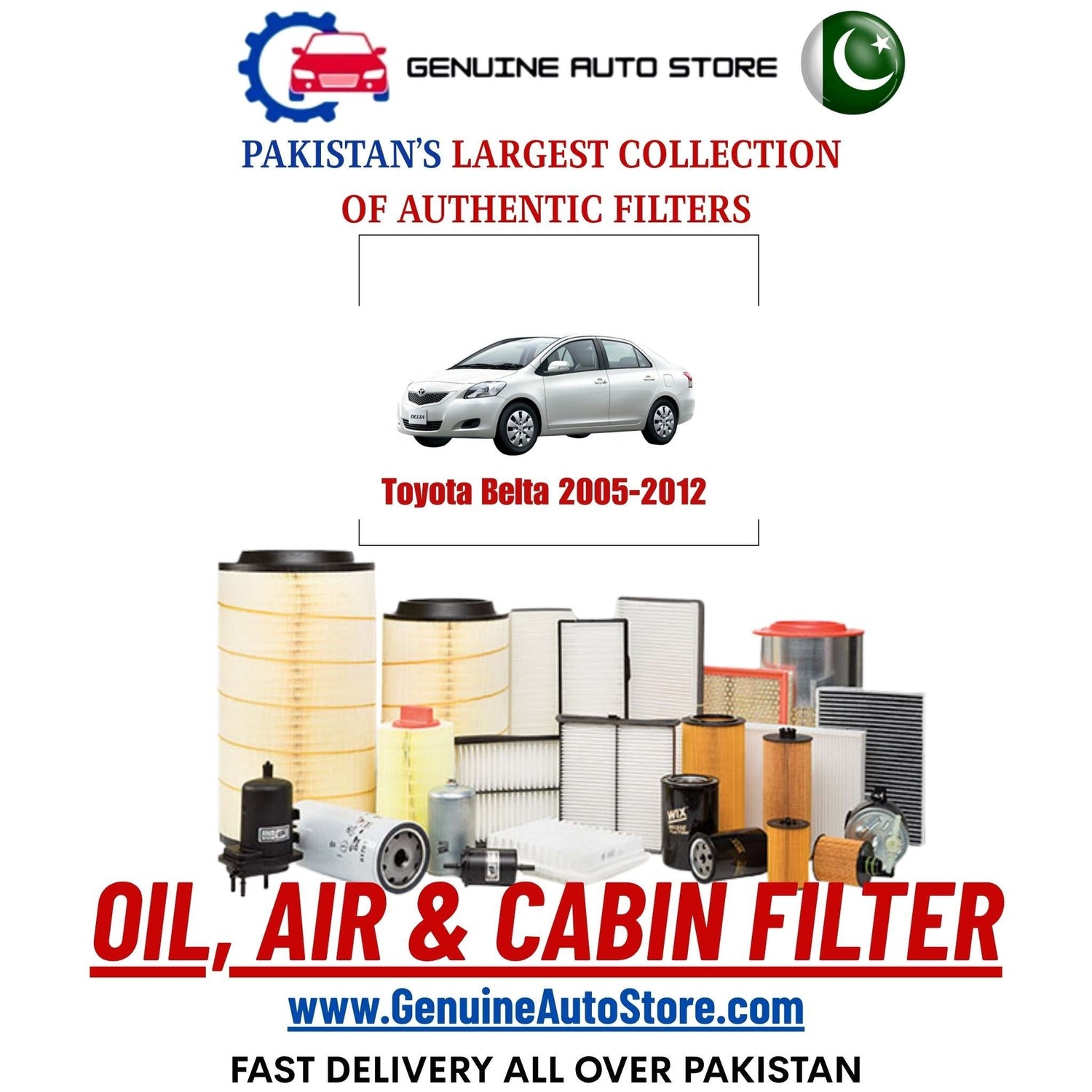 Genuine Toyota Belta 2005–2012 Filters in Pakistan – Genuine Auto Store