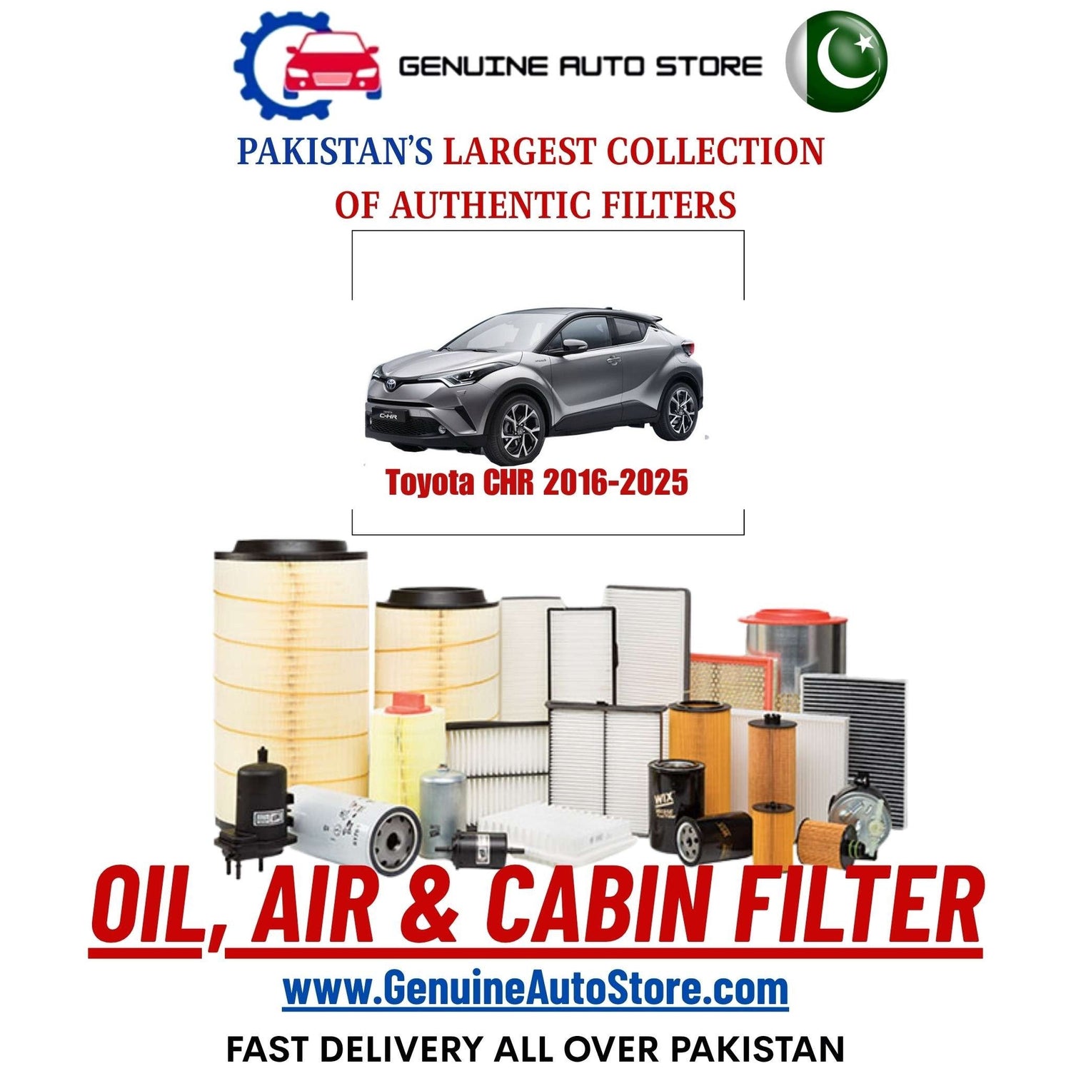 Genuine Toyota CHR 2016–2025 Filters in Pakistan – Genuine Auto Store