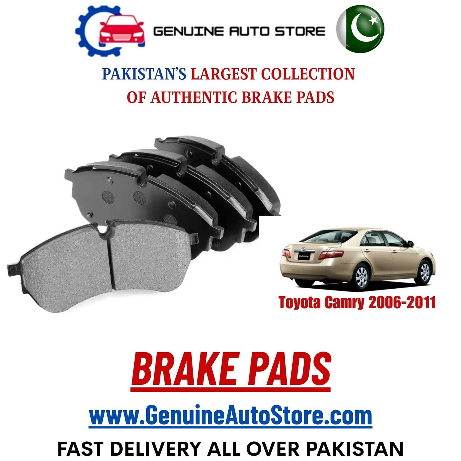Genuine Toyota Camry 2006–2011 Brake Pads in Pakistan – Genuine Auto Store