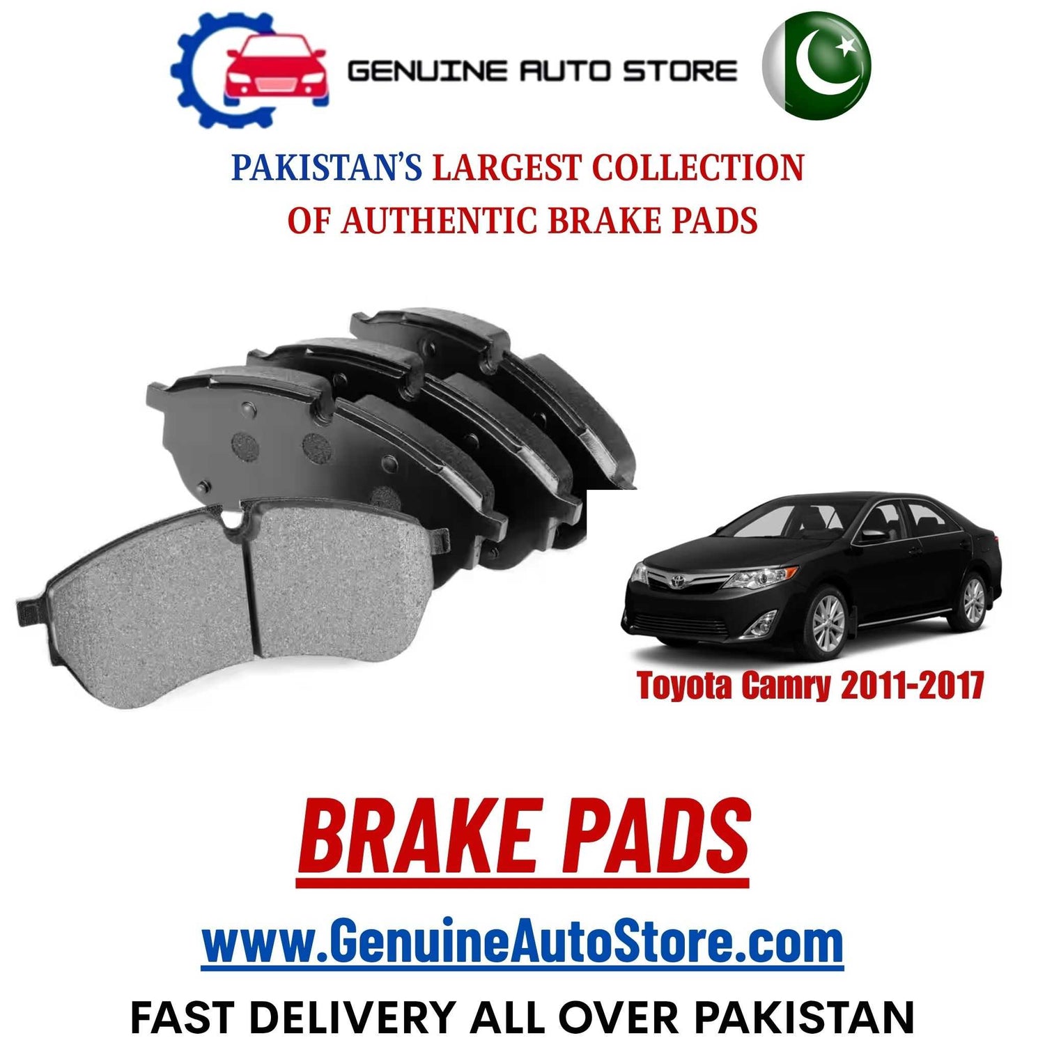 Genuine Toyota Camry 2011–2017 Brake Pads in Pakistan – Genuine Auto Store