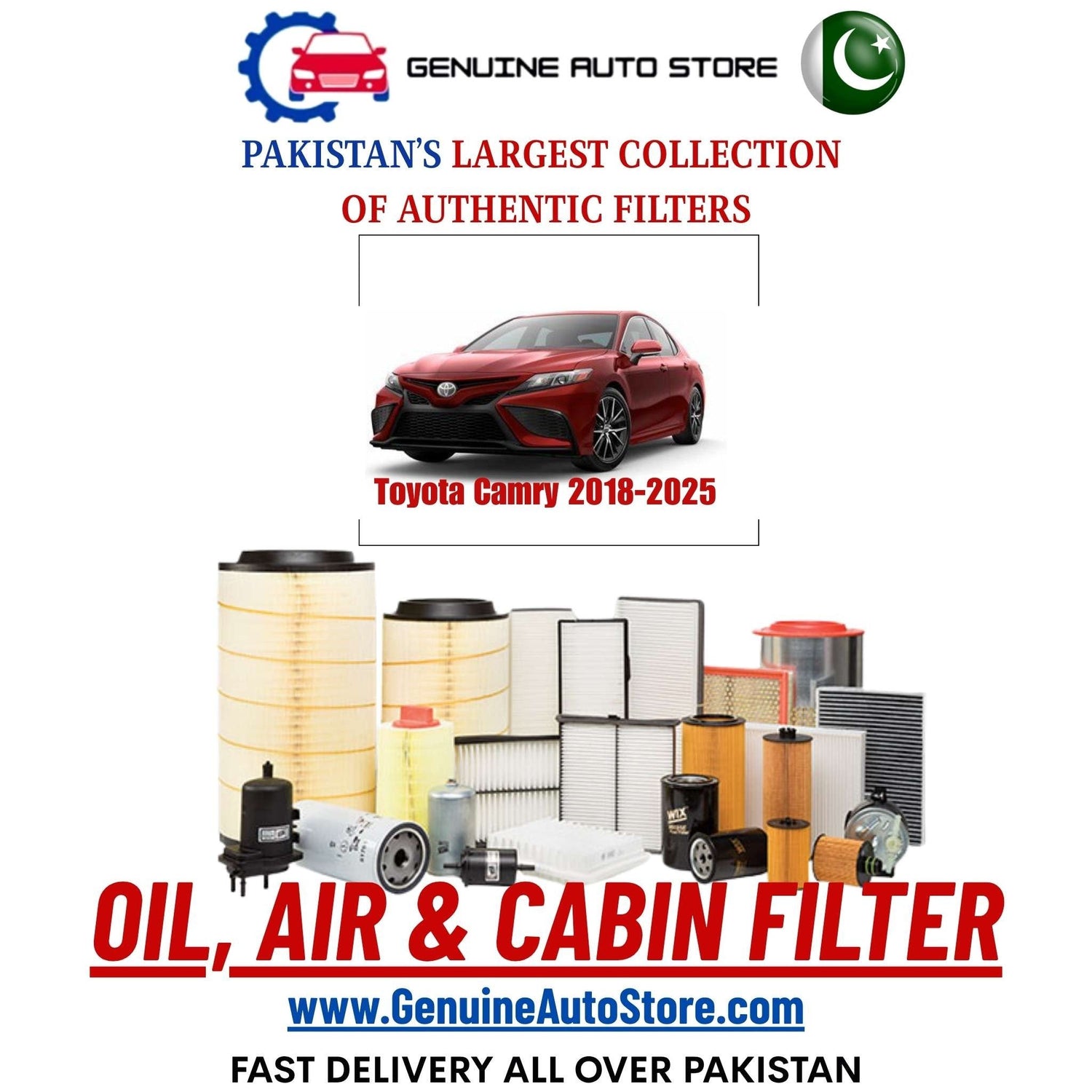 Genuine Toyota Camry 2018–2025 Filters in Pakistan – Genuine Auto Store