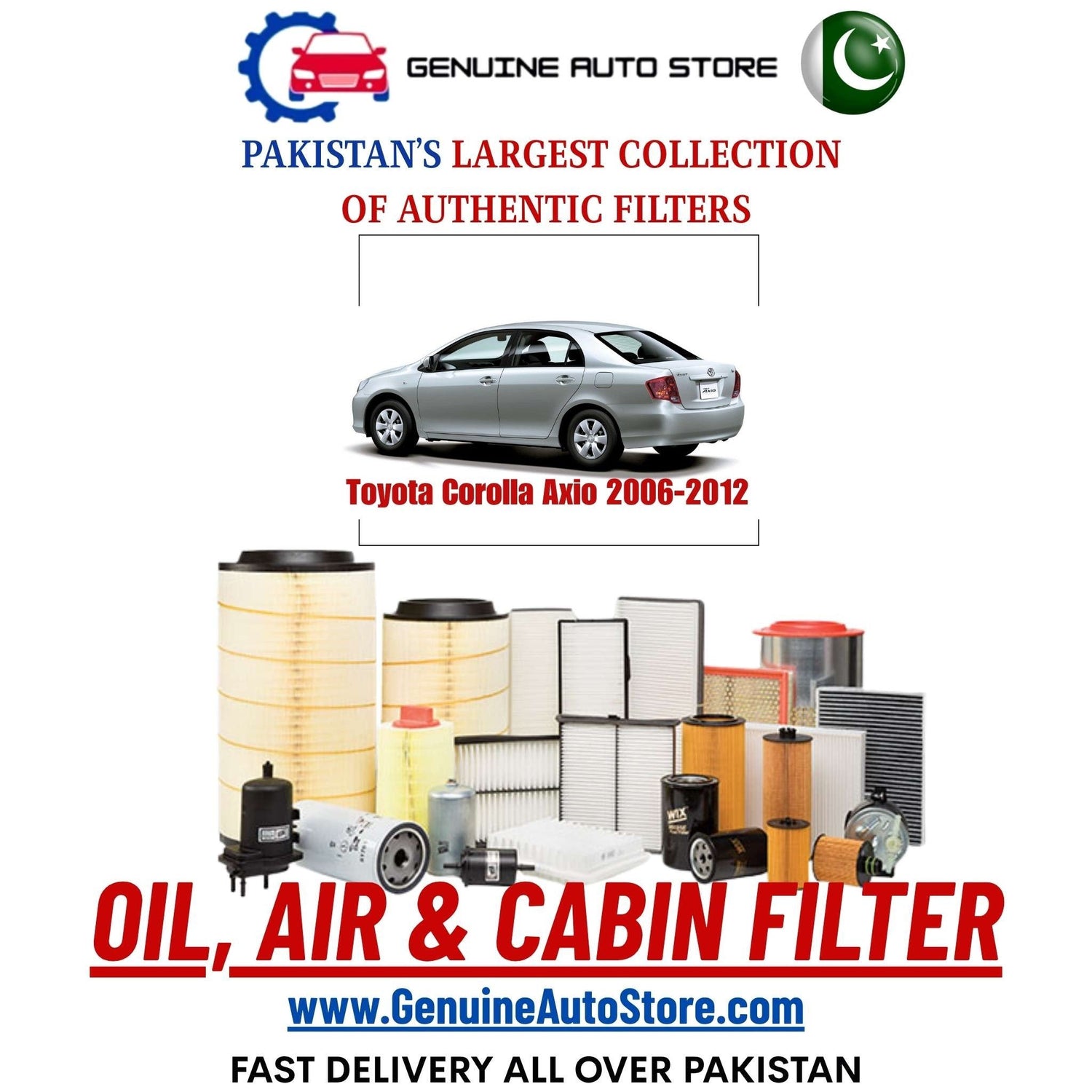 Genuine Toyota Corolla Axio 2006–2012 Filters in Pakistan – Genuine Auto Store