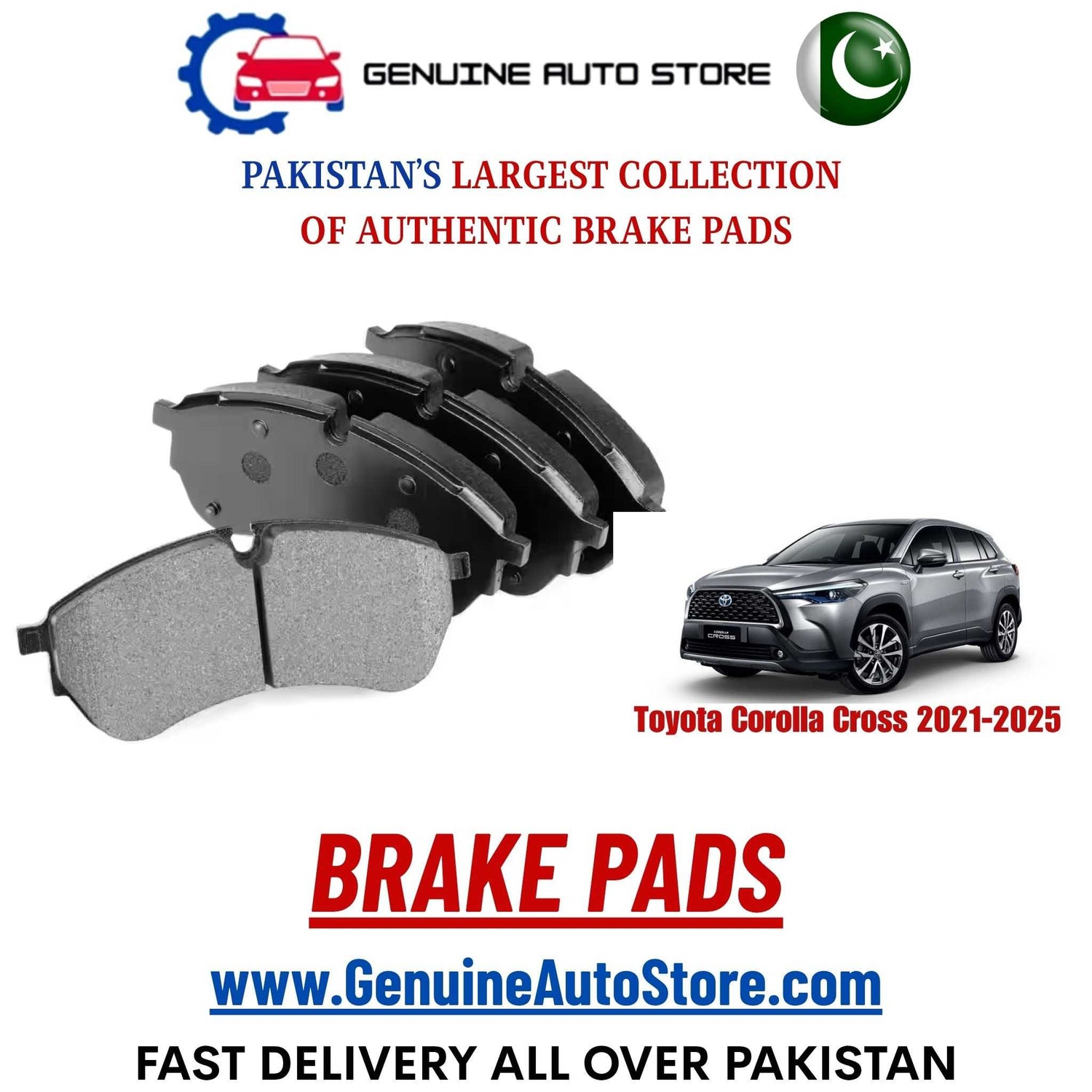 Genuine Toyota Corolla Cross 2021–2025 Brake Pads in Pakistan – Genuine Auto Store