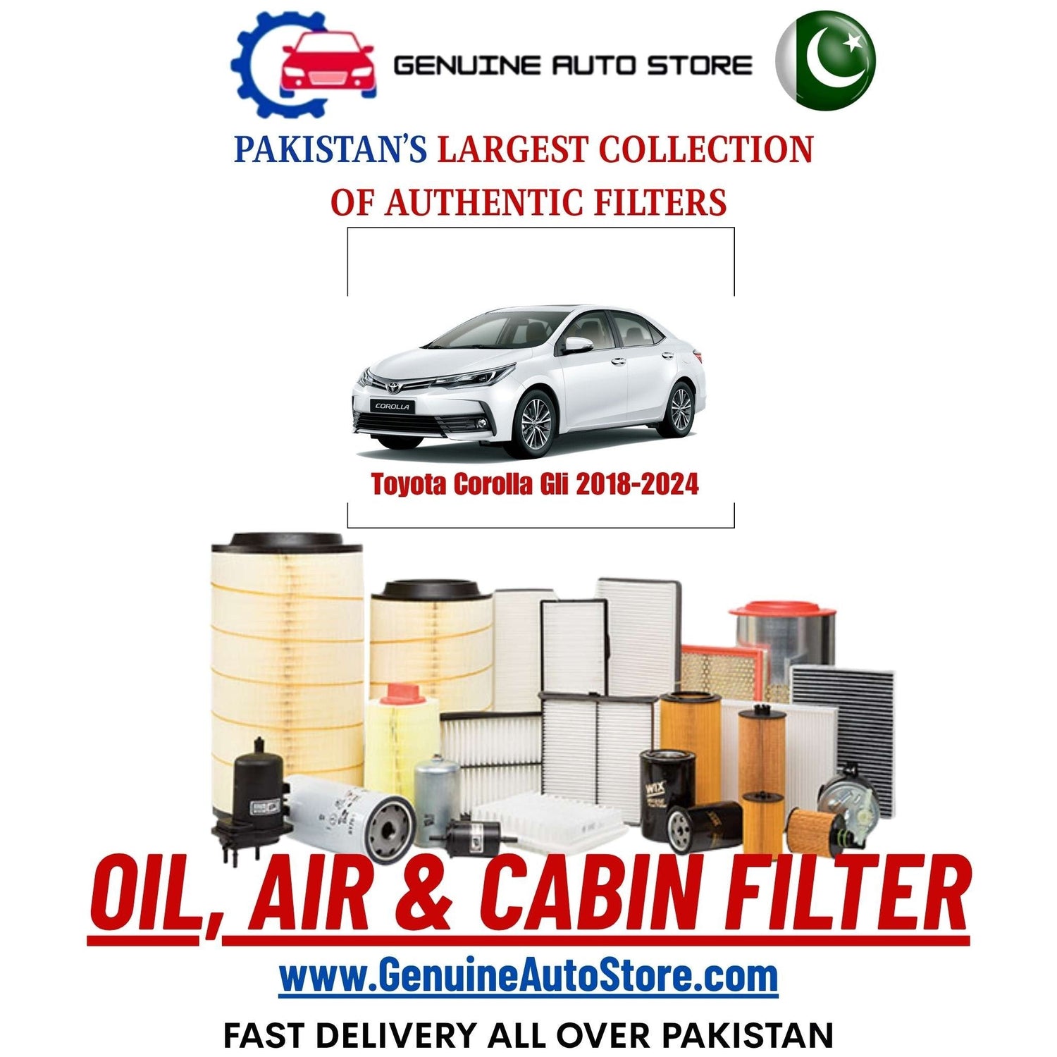 Genuine Toyota Corolla Gli 2018–2024 Filters in Pakistan – Genuine Auto Store