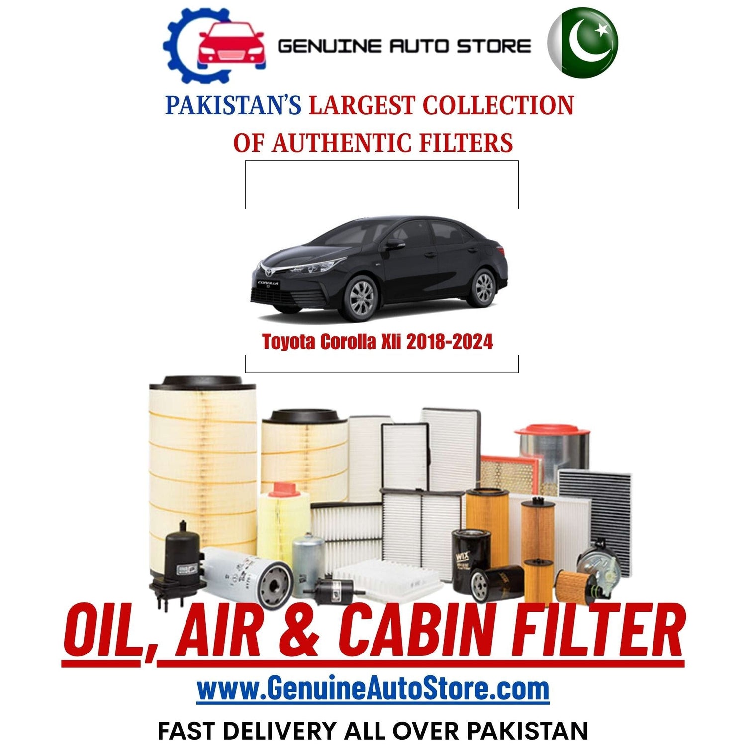 Genuine Toyota Corolla Xli 2018–2024 Filters in Pakistan – Genuine Auto Store