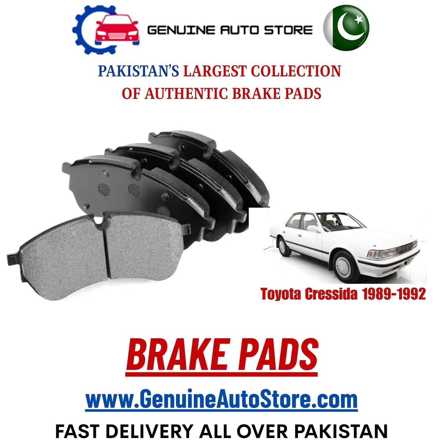 Genuine Toyota Cressida 1989–1992 Brake Pads in Pakistan – Genuine Auto Store