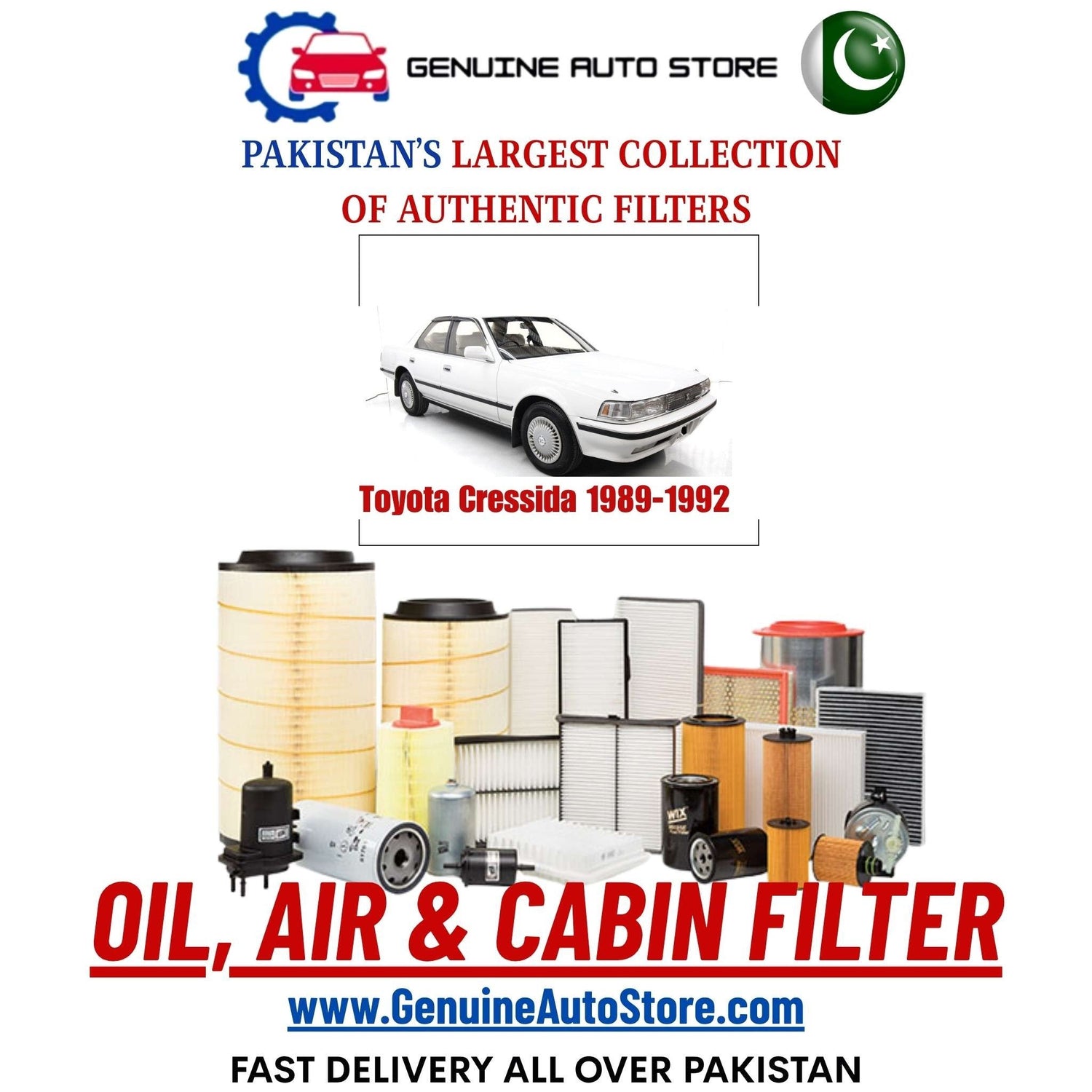 Genuine Toyota Cressida 1989–1992 Filters in Pakistan – Genuine Auto Store