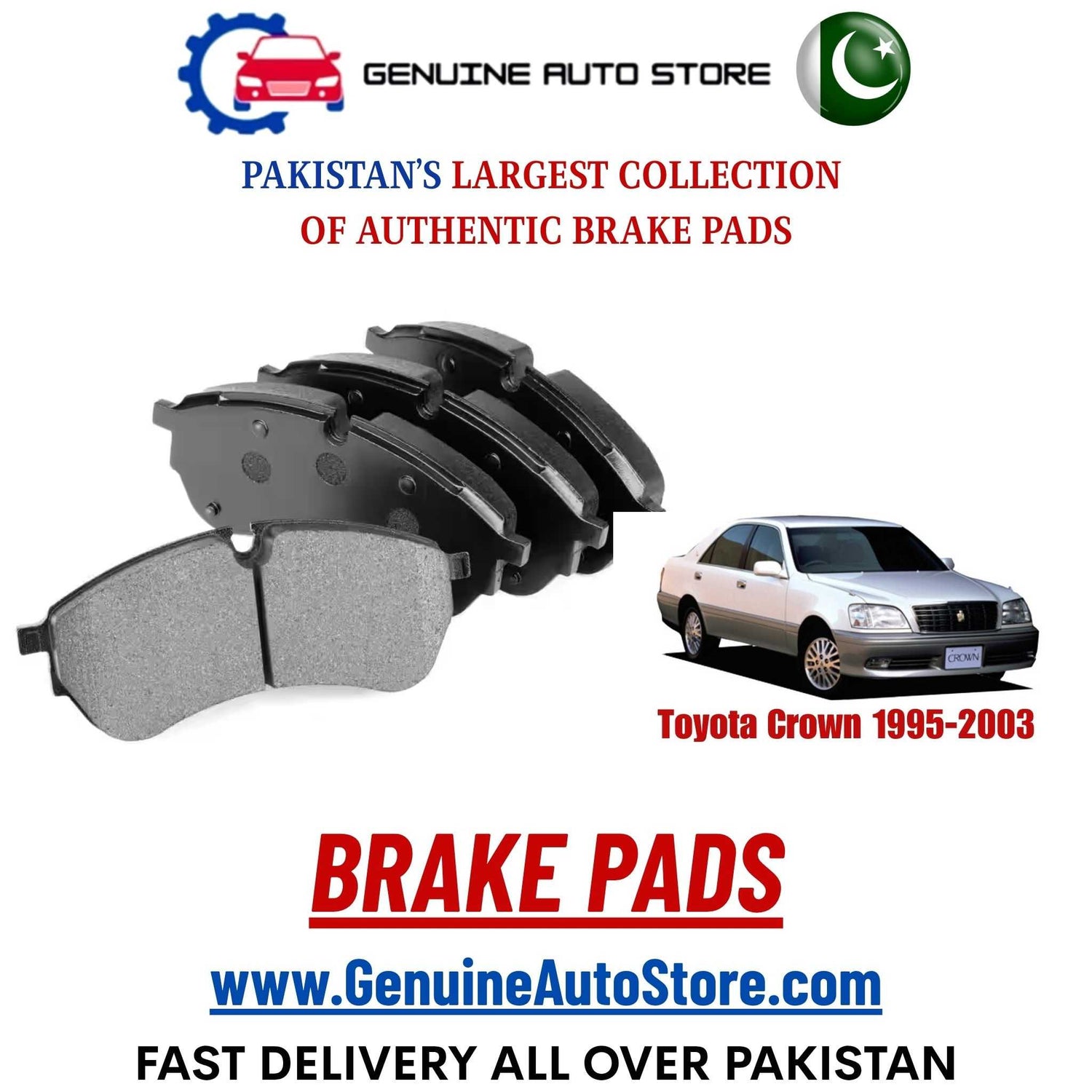 Genuine Toyota Crown 1995–2003 Brake Pads in Pakistan – Genuine Auto Store
