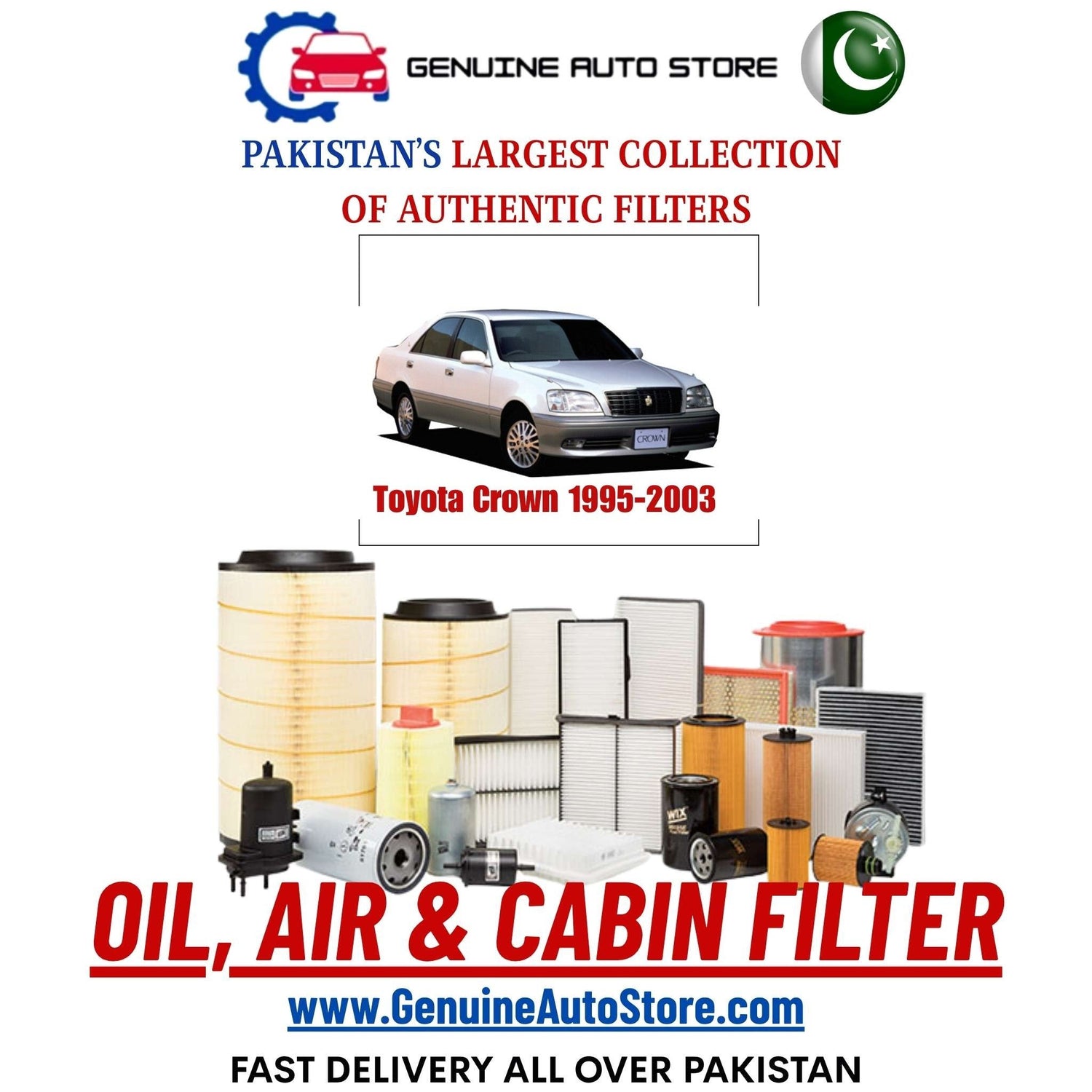 Genuine Toyota Crown 1995–2003 Filters in Pakistan – Genuine Auto Store