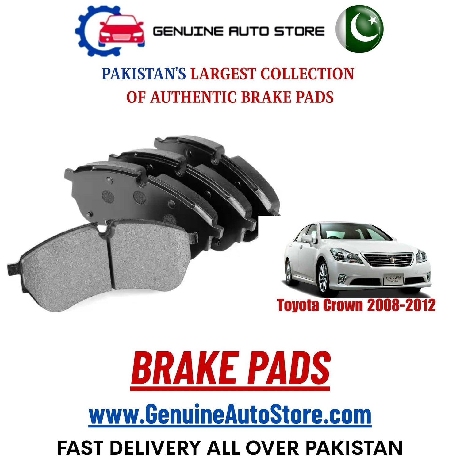 Genuine Toyota Crown 2008–2012 Brake Pads in Pakistan – Genuine Auto Store