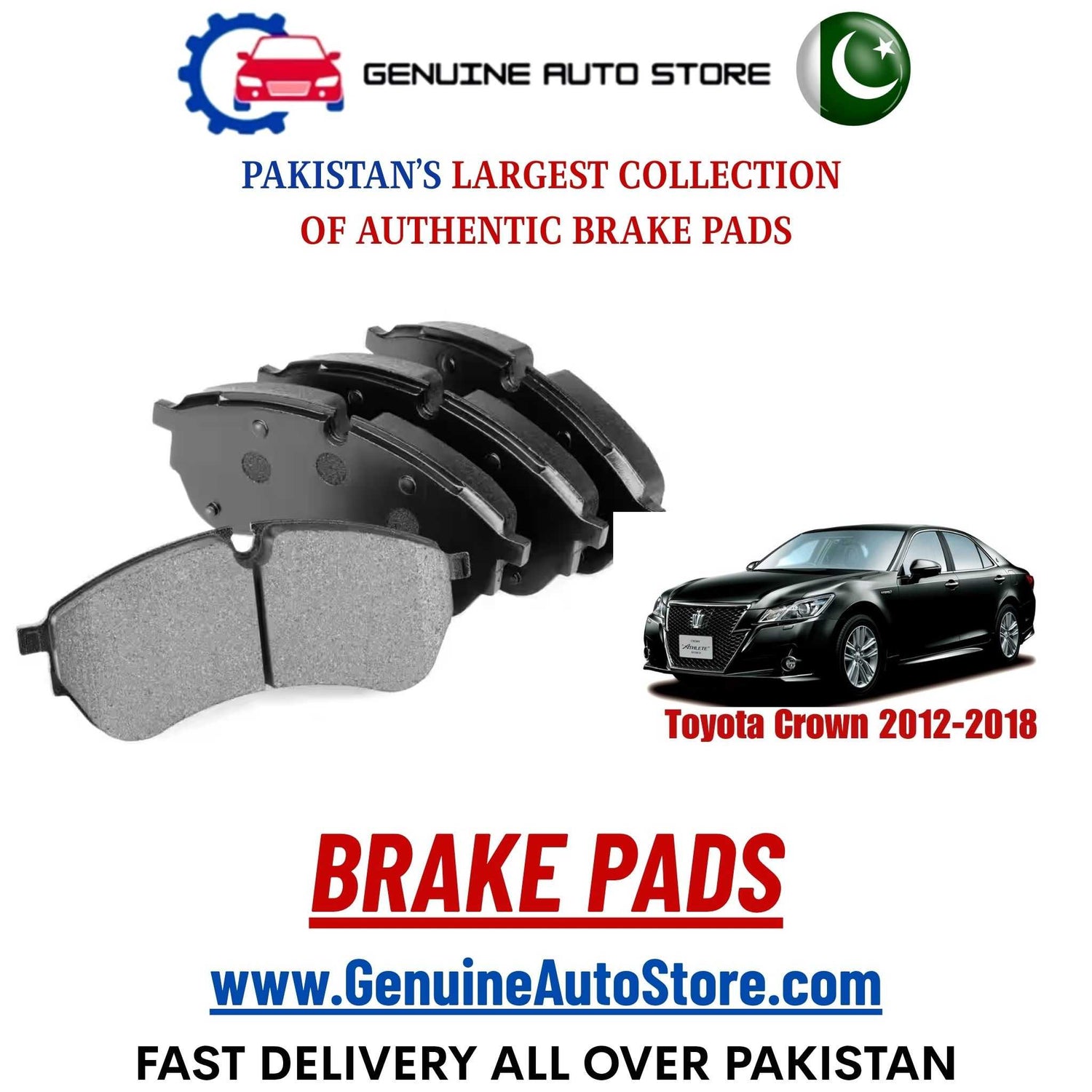 Genuine Toyota Crown 2012–2018 Brake Pads in Pakistan – Genuine Auto Store