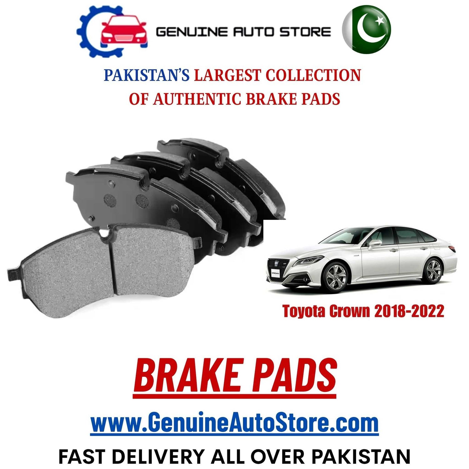 Genuine Toyota Crown 2018–2022 Brake Pads in Pakistan – Genuine Auto Store