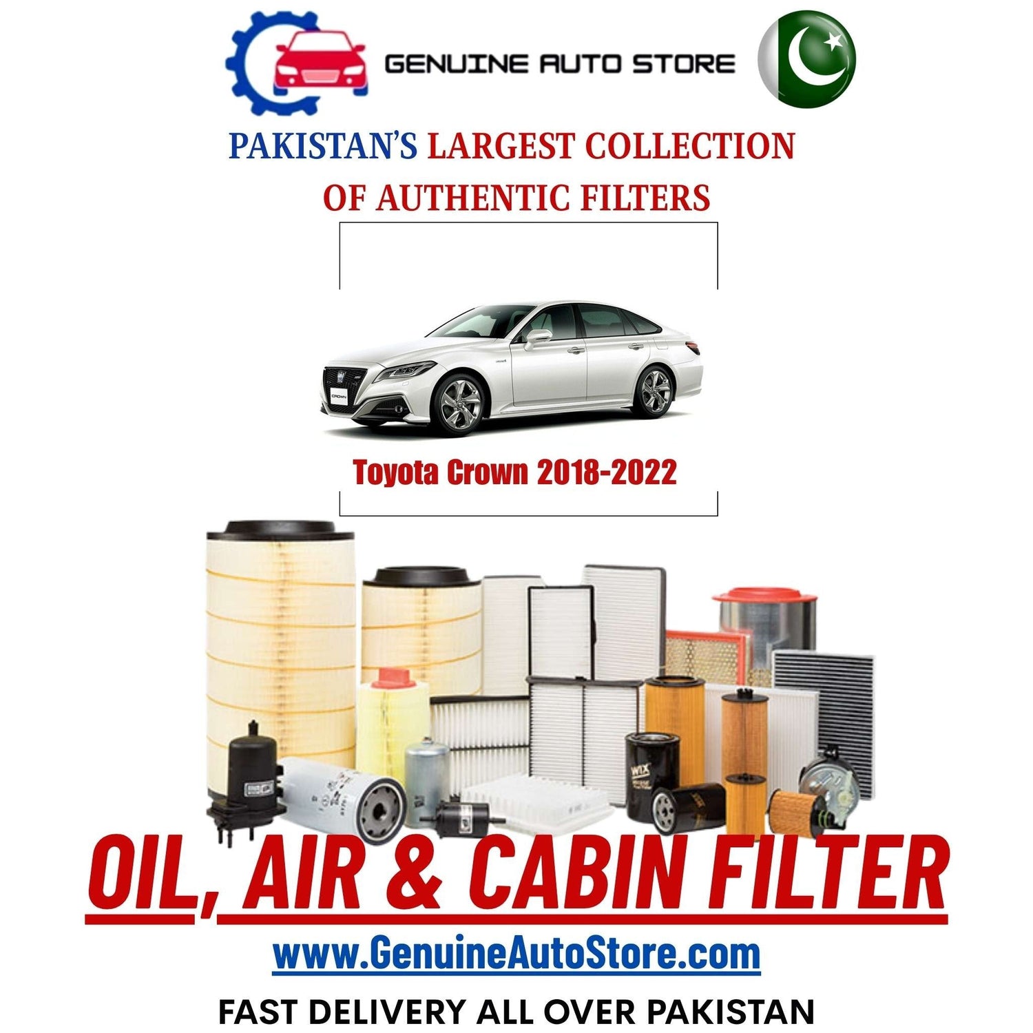 Genuine Toyota Crown 2018–2022 Filters in Pakistan – Genuine Auto Store