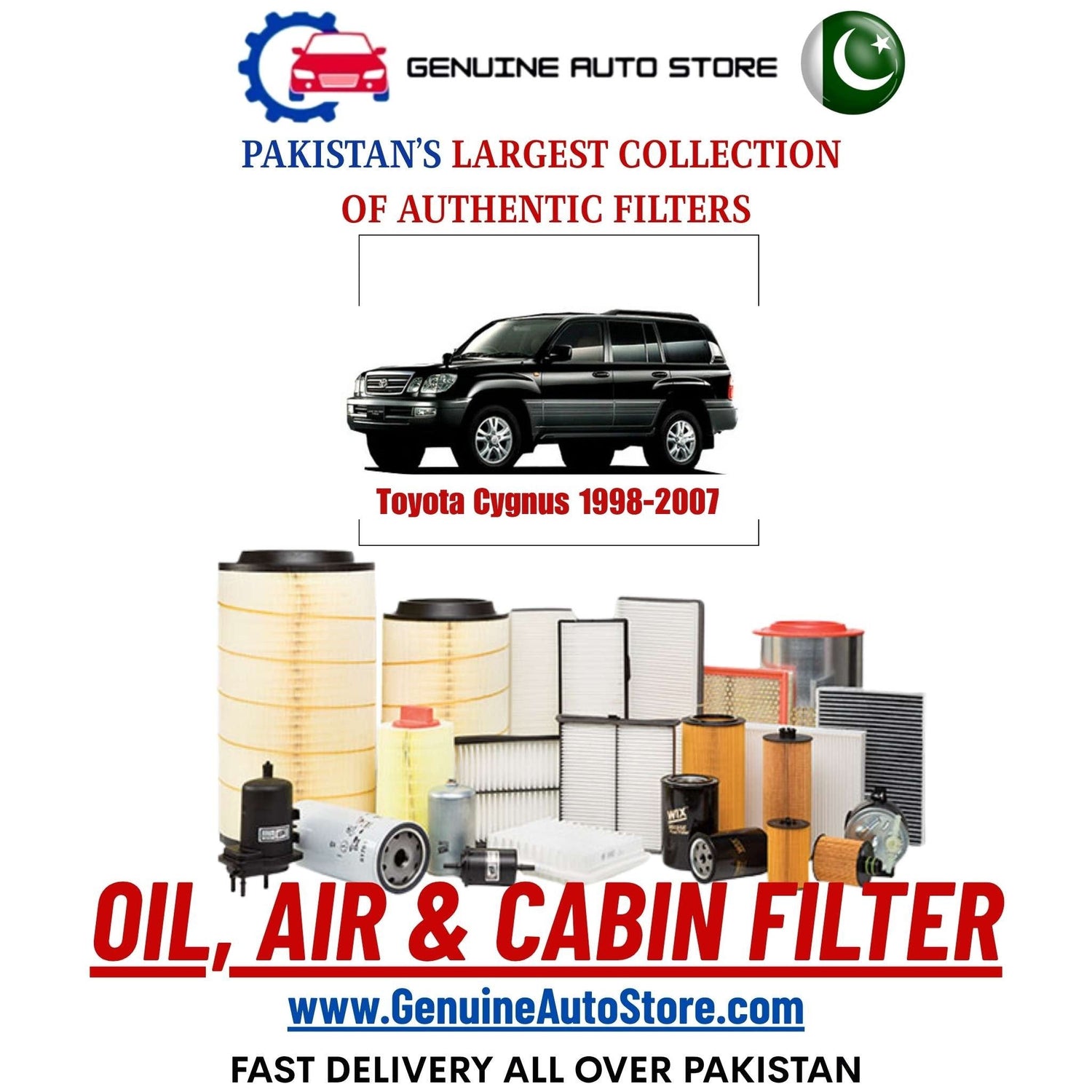 Genuine Toyota Cygnus 1998–2007 Filters in Pakistan – Genuine Auto Store