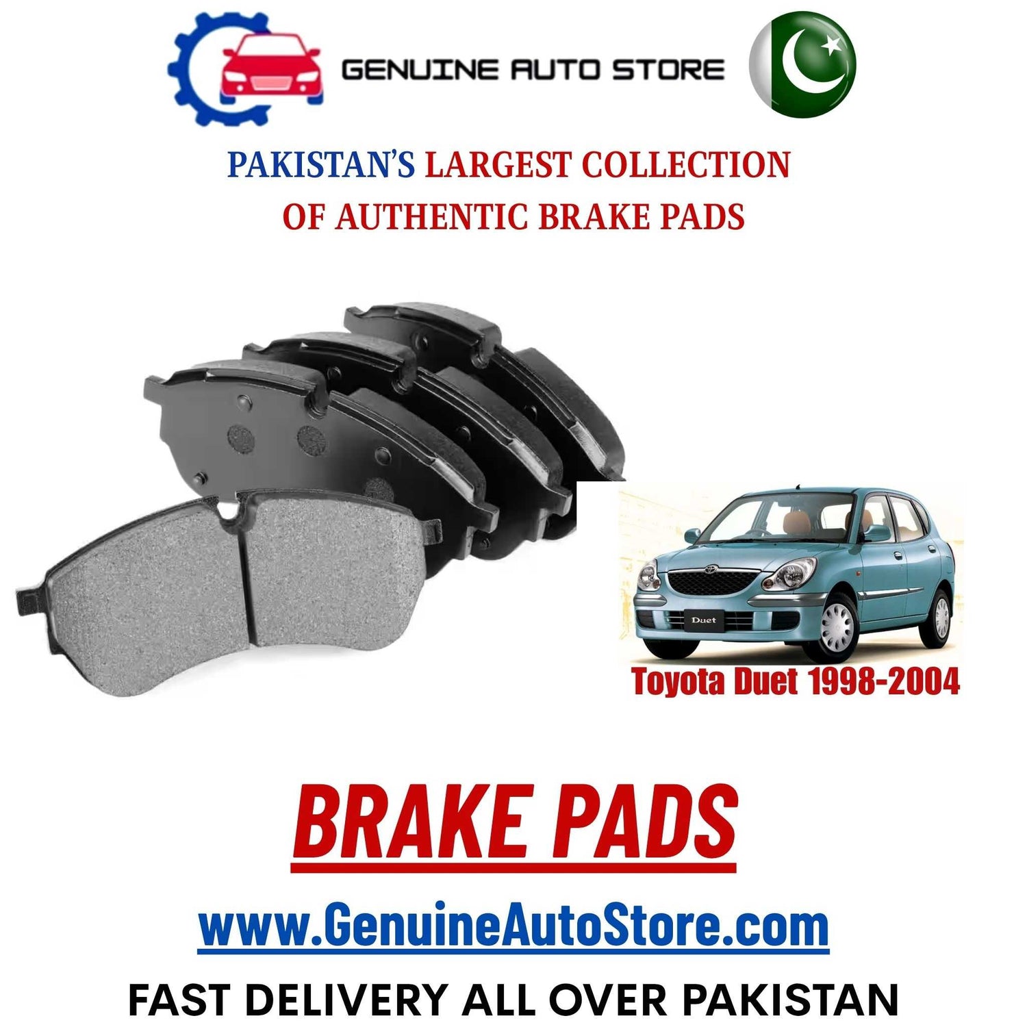 Genuine Toyota Duet 1998–2004 Brake Pads in Pakistan – Genuine Auto Store