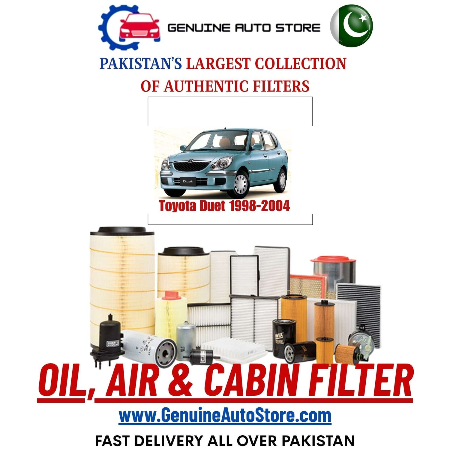 Genuine Toyota Duet 1998–2004 Filters in Pakistan – Genuine Auto Store