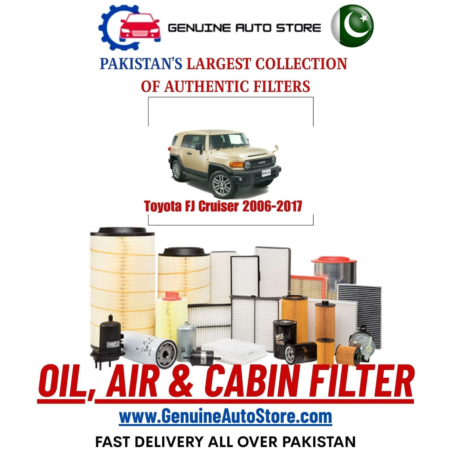 Genuine Toyota FJ Cruiser 2006–2017 Filters in Pakistan – Genuine Auto Store