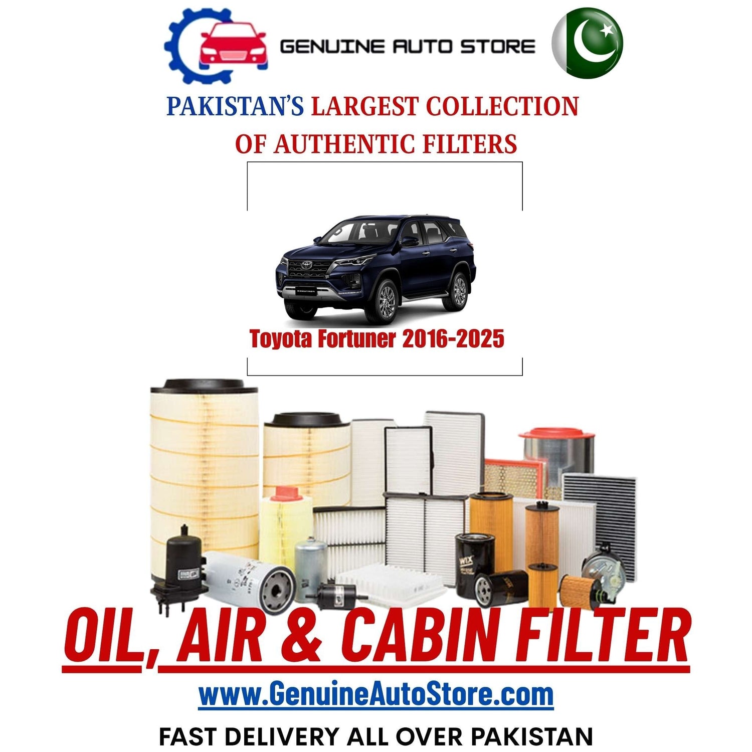 Genuine Toyota Fortuner 2016–2025 Filters in Pakistan – Genuine Auto Store