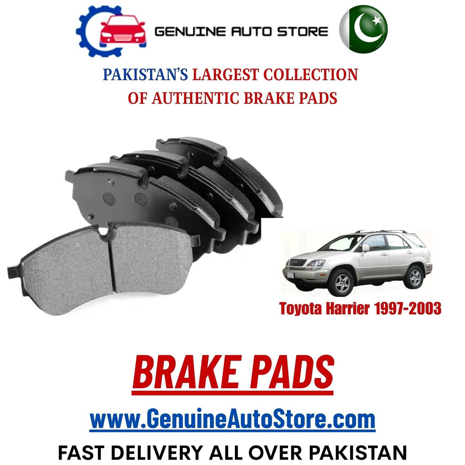 Genuine Toyota Harrier 1997–2003 Brake Pads in Pakistan – Genuine Auto Store