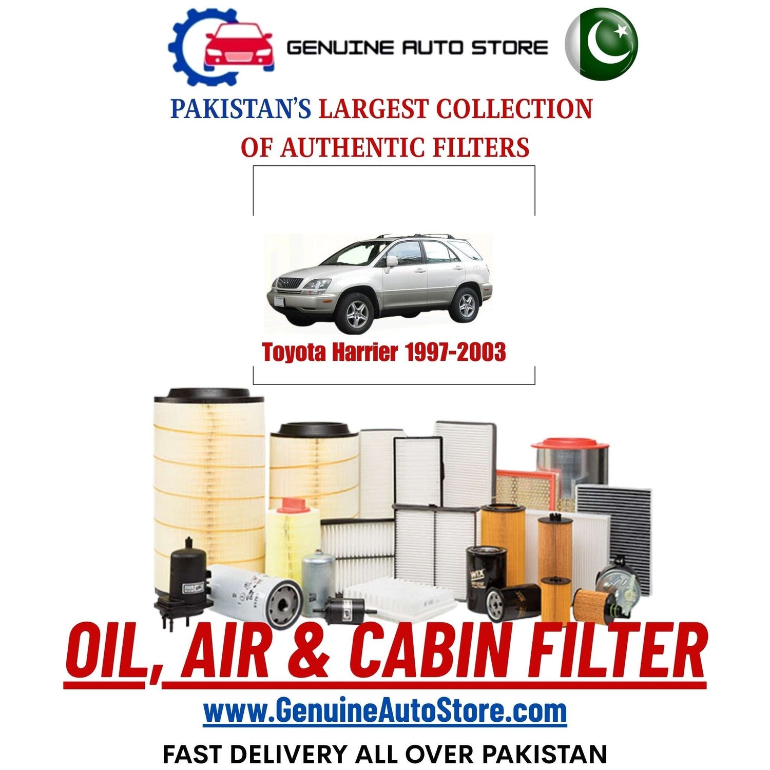 Genuine Toyota Harrier 1997–2003 Filters in Pakistan – Genuine Auto Store