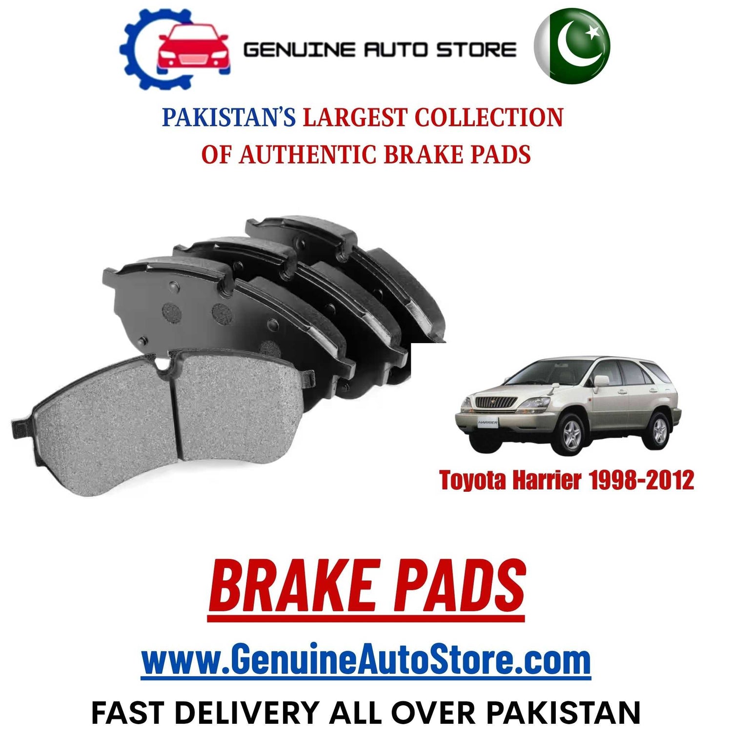 Genuine Toyota Harrier 1998–2012 Brake Pads in Pakistan – Genuine Auto Store