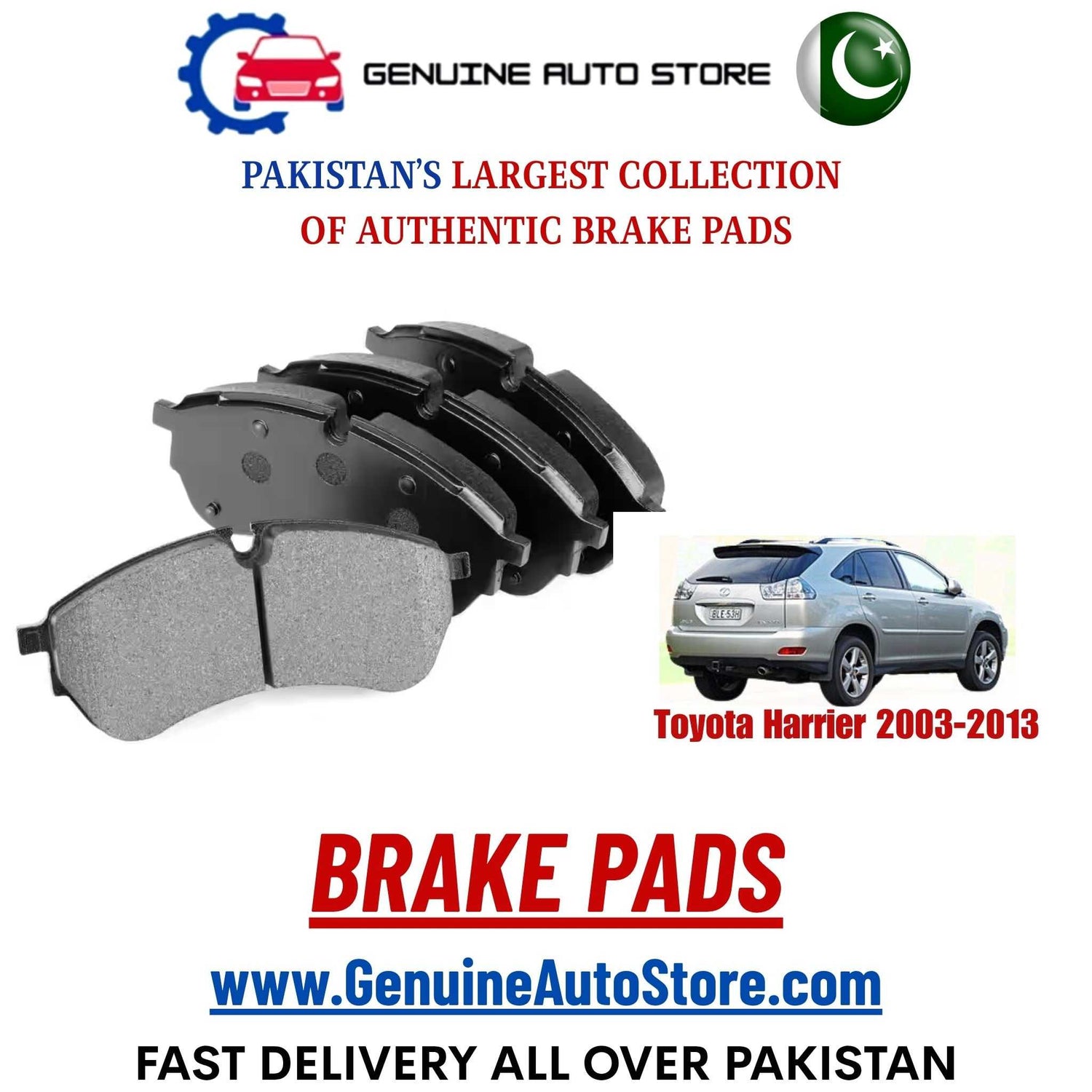 Genuine Toyota Harrier 2003–2013 Brake Pads in Pakistan – Genuine Auto Store