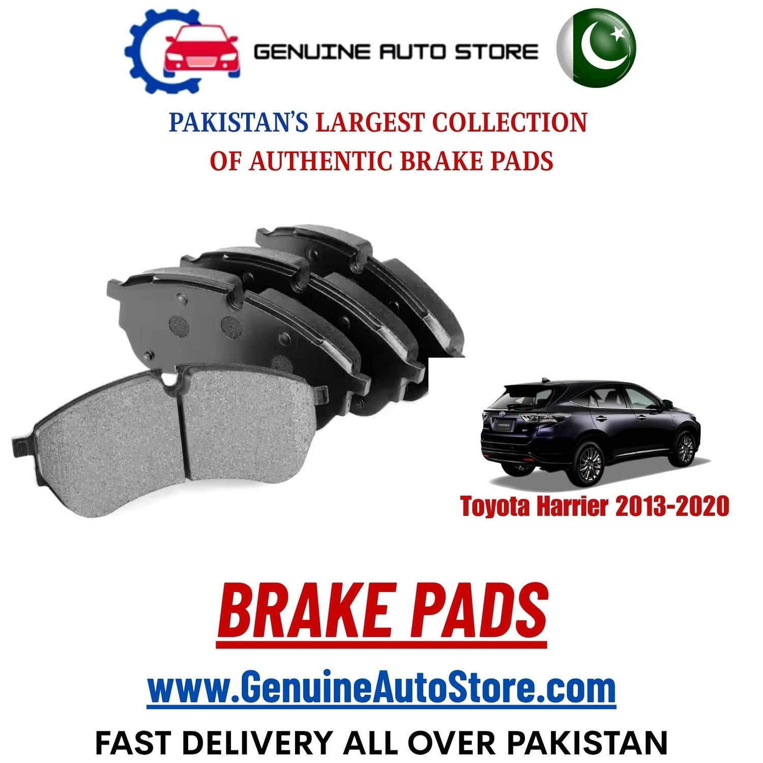 Genuine Toyota Harrier 2013–2020 Brake Pads in Pakistan – Genuine Auto Store