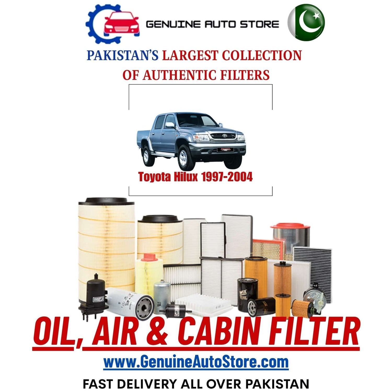 Genuine Toyota Hilux 1997–2004 Filters in Pakistan – Genuine Auto Store