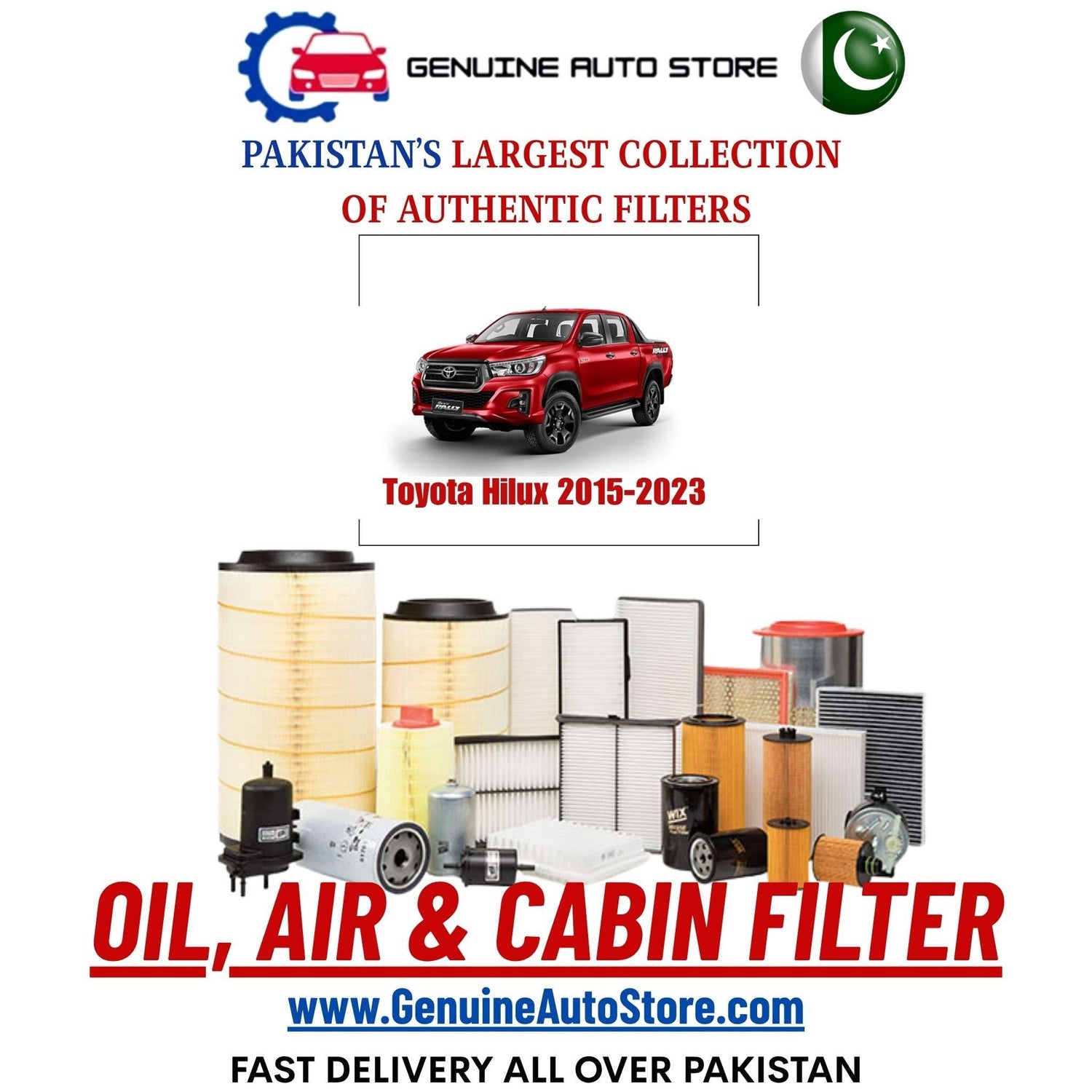 Genuine Toyota Hilux 2015–2023 Filters in Pakistan – Genuine Auto Store