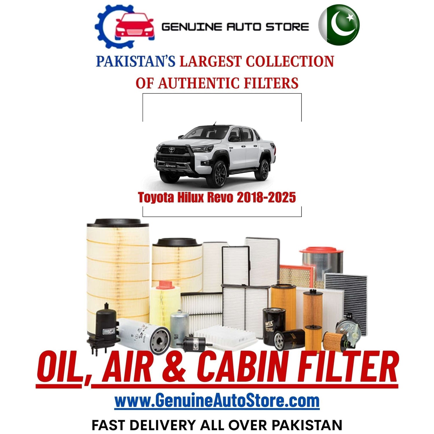 Genuine Toyota Hilux Revo 2018–2025 Filters in Pakistan – Genuine Auto Store