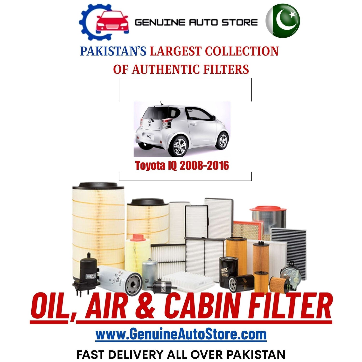 Genuine Toyota IQ 2008–2016 Filters in Pakistan – Genuine Auto Store