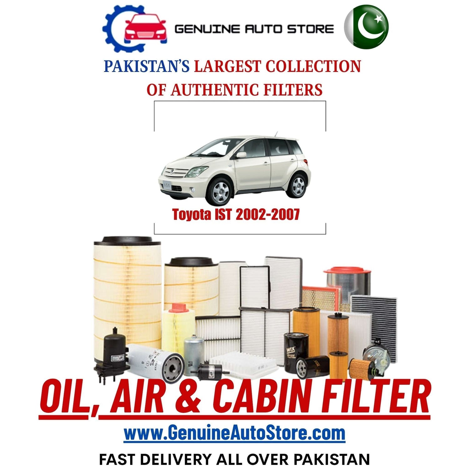 Genuine Toyota IST 2002–2007 Filters in Pakistan – Genuine Auto Store