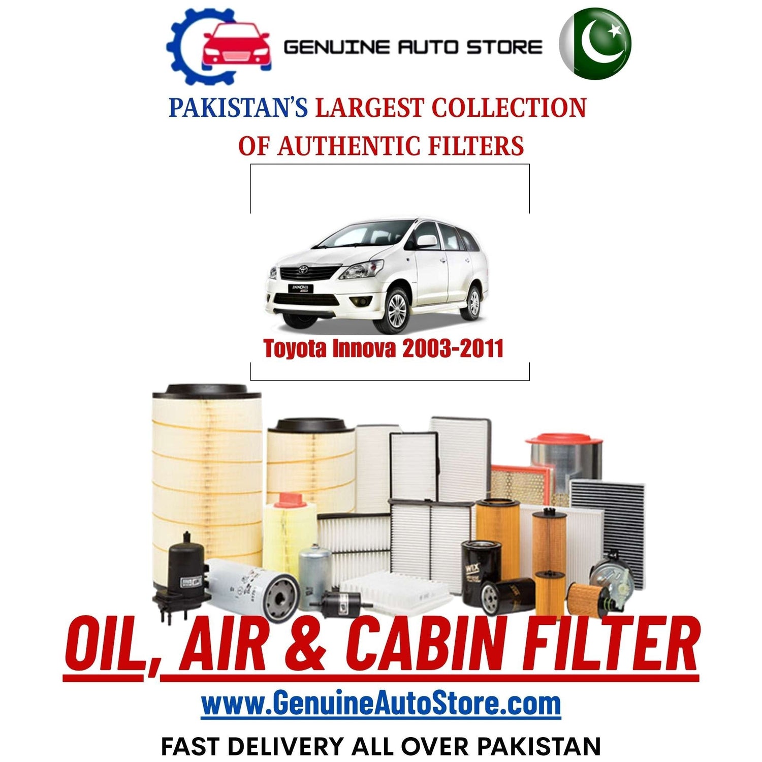 Genuine Toyota Innova 2003–2011 Filters in Pakistan – Genuine Auto Store