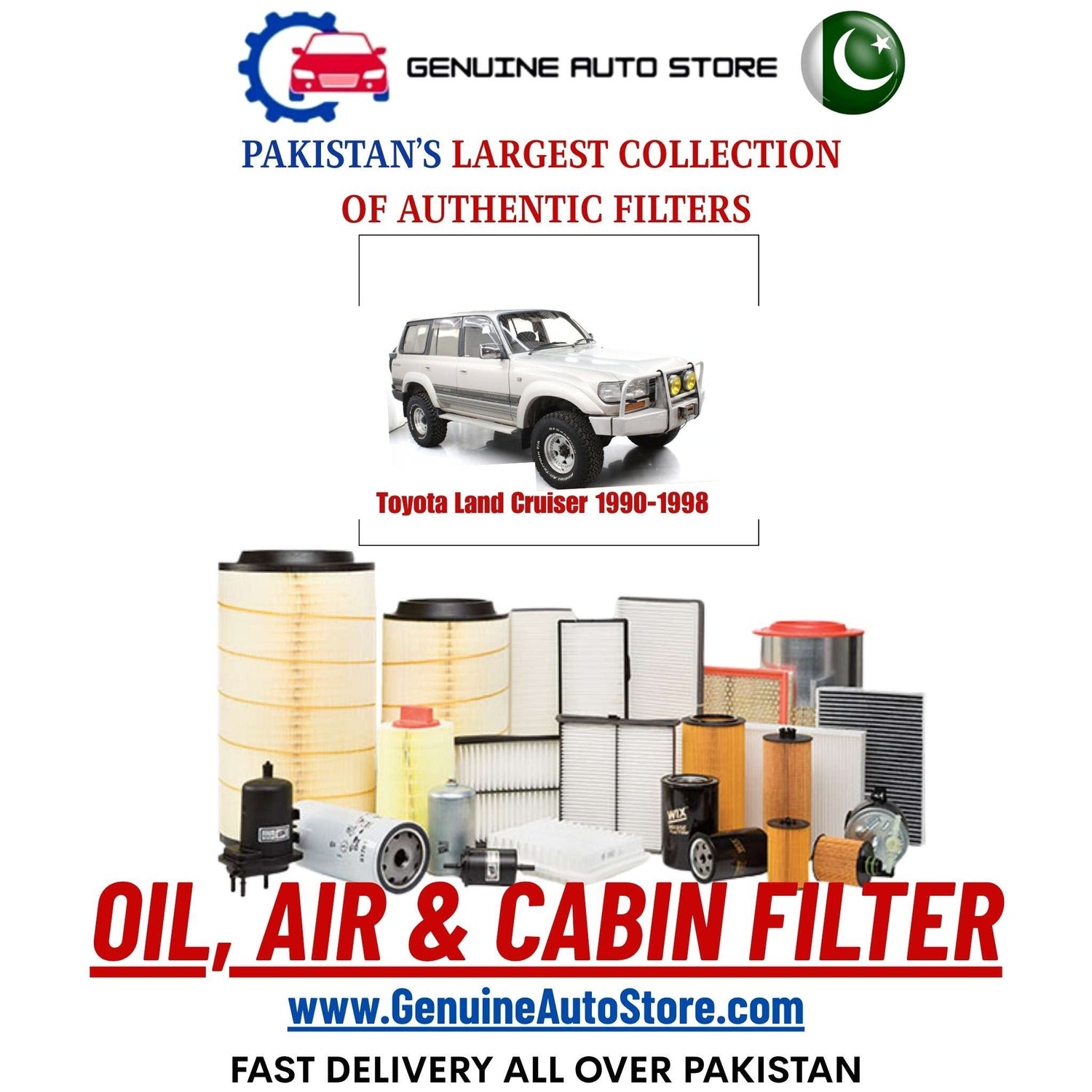 Genuine Toyota Land Cruiser 1990–1998 Filters in Pakistan – Genuine Auto Store