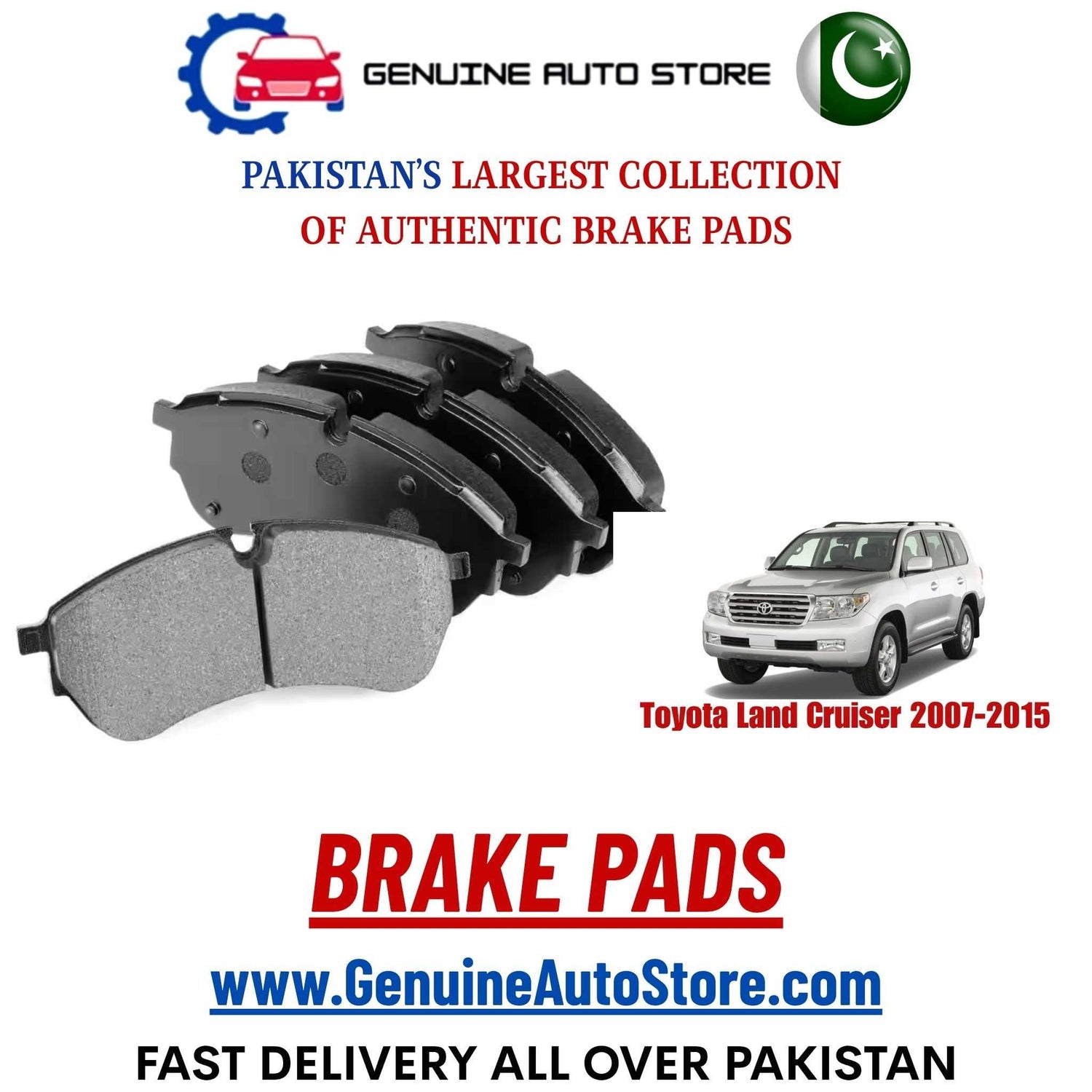 Genuine Toyota Land Cruiser 2007–2015 Brake Pads in Pakistan – Genuine Auto Store