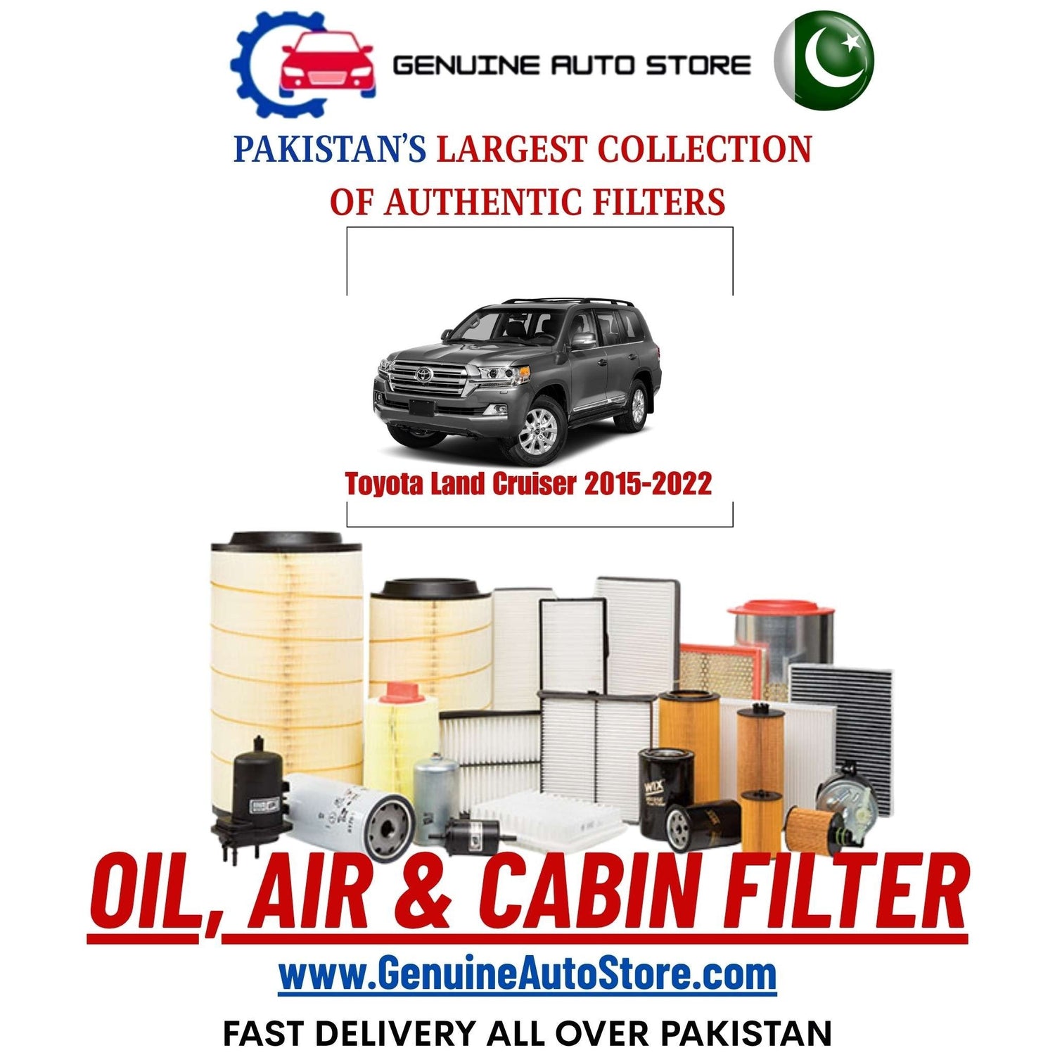 Genuine Toyota Land Cruiser 2015–2022 Filters in Pakistan – Genuine Auto Store